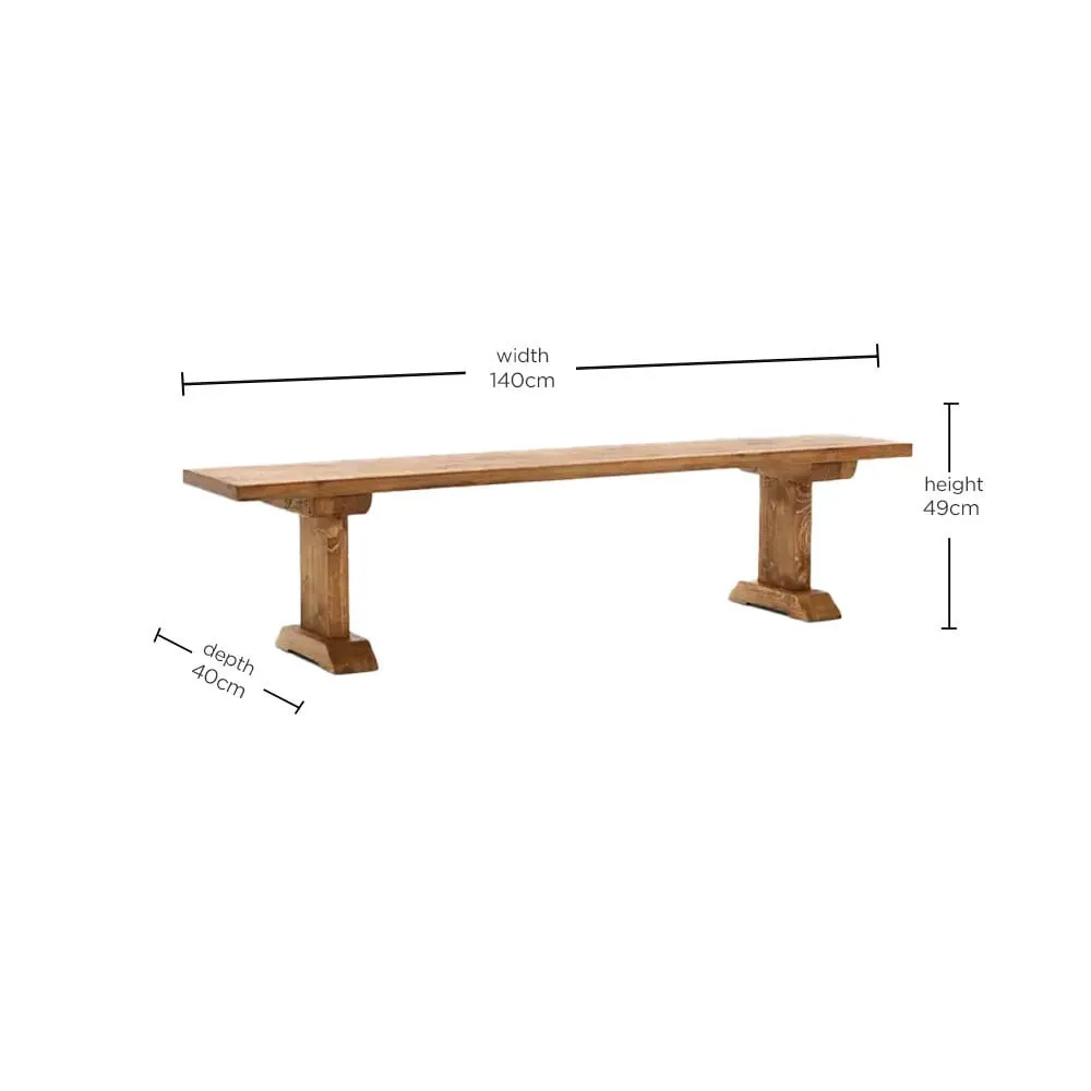 Covington 140cm Bench - Brown, Wood