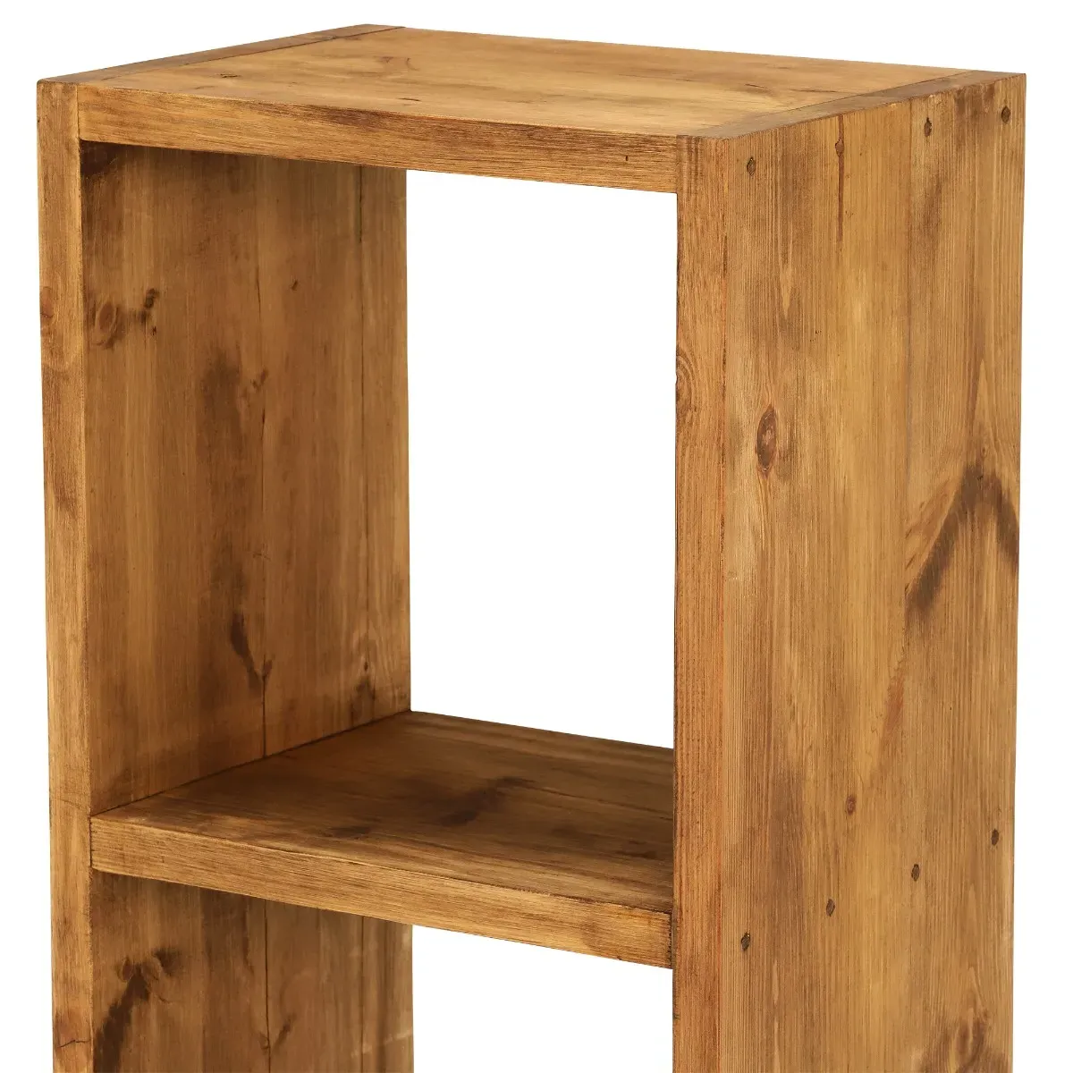 Covington 2-Section Storage Cube - Brown, Reclaimed Wood