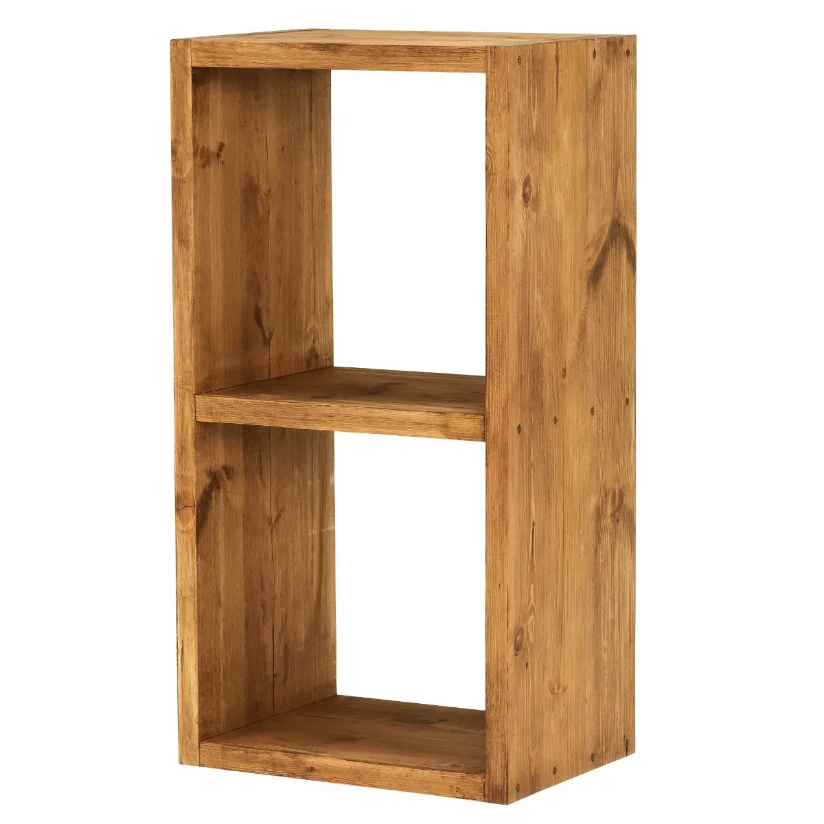 Covington 2-Section Storage Cube - Brown, Reclaimed Wood