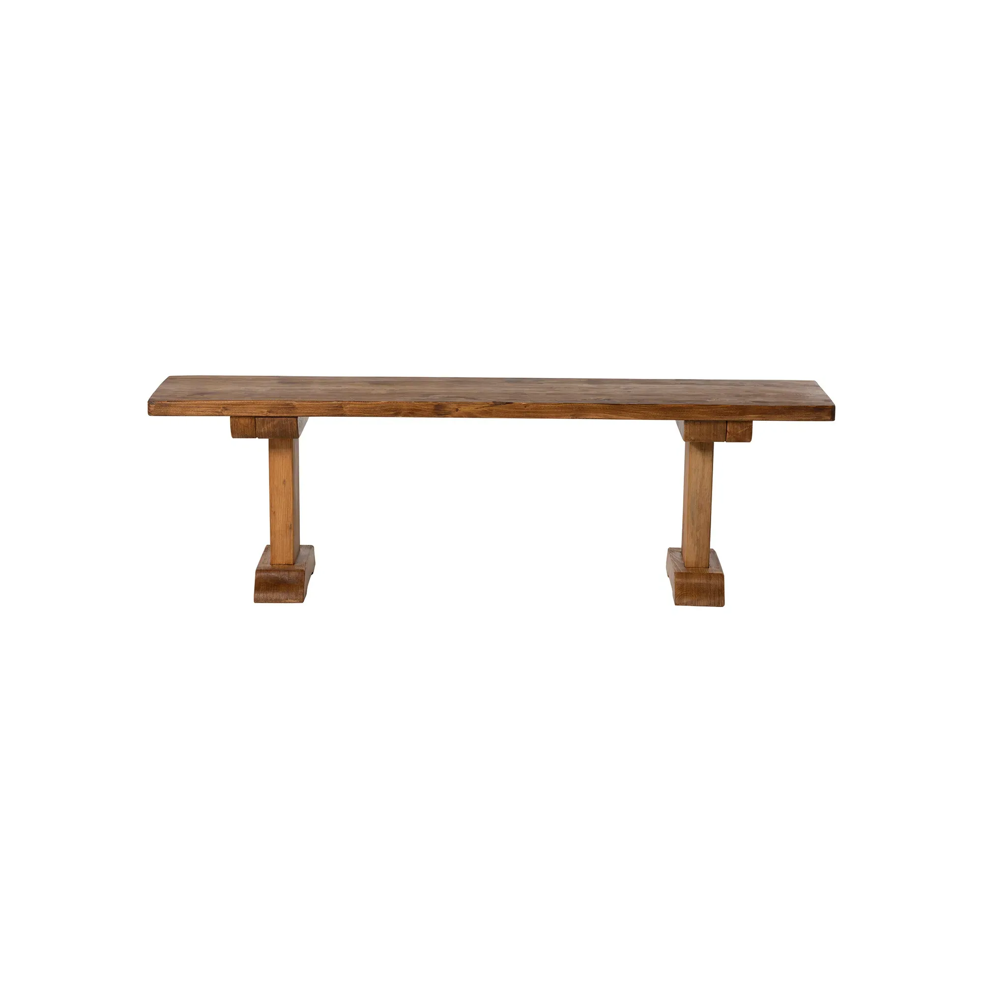 Covington 220cm Bench - Brown, Polished Timber