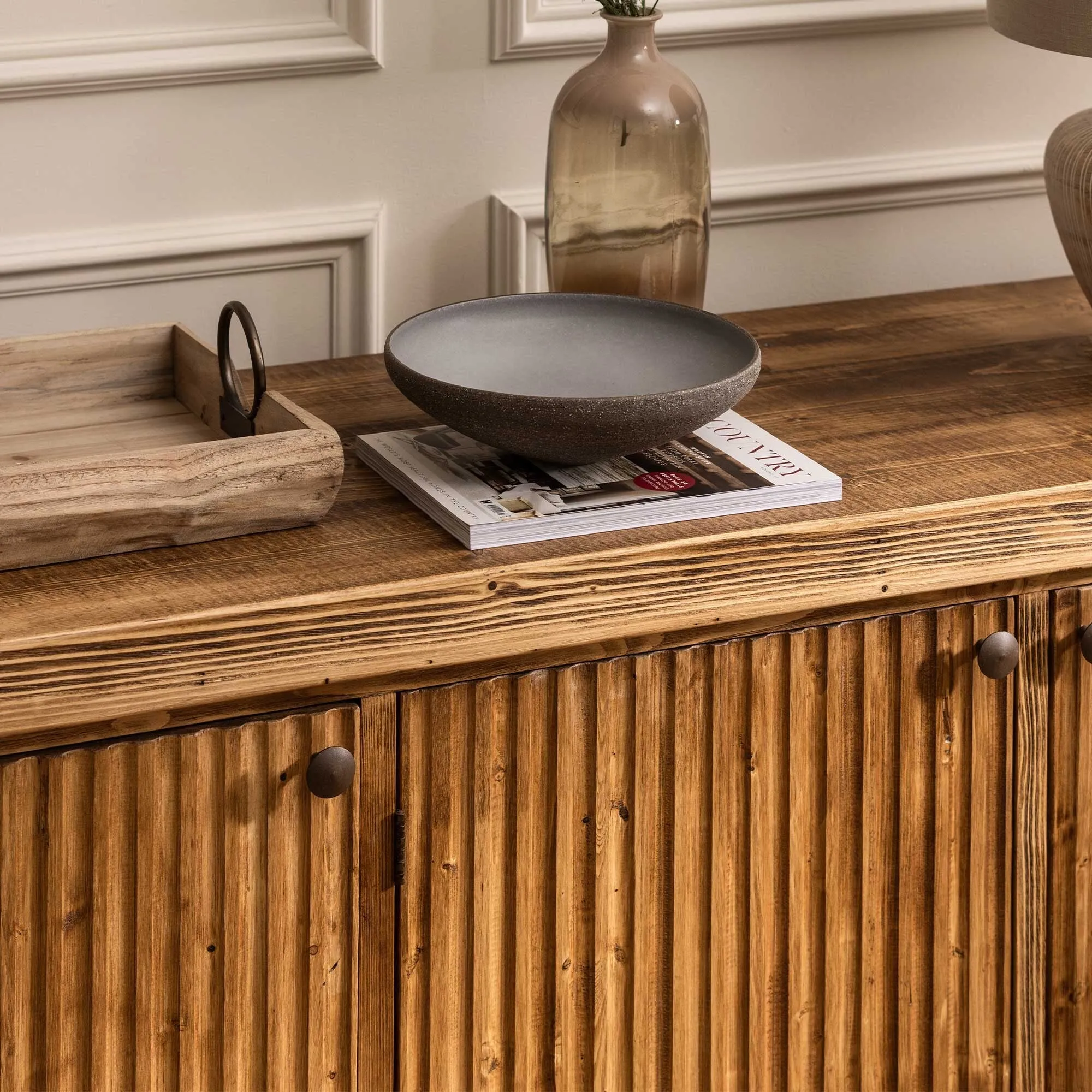 Covington 3 Door Sideboard - Brown, Timber