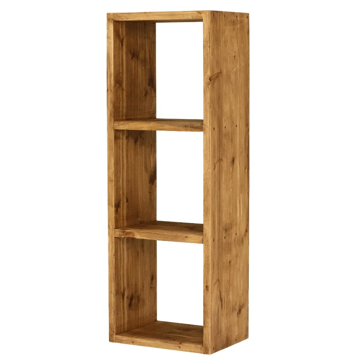 Covington 3-Section Storage Cube - Brown, Reclaimed Wood