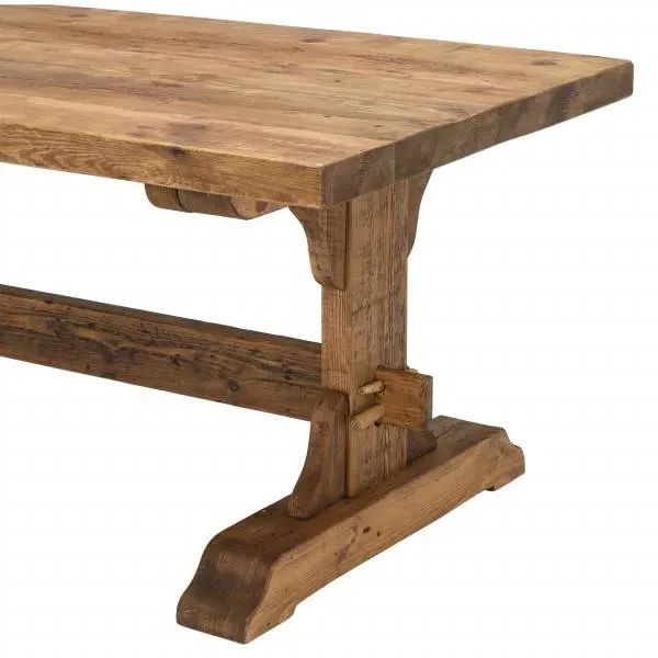 Covington Dining Table & 2 Benches - Brown, Timber