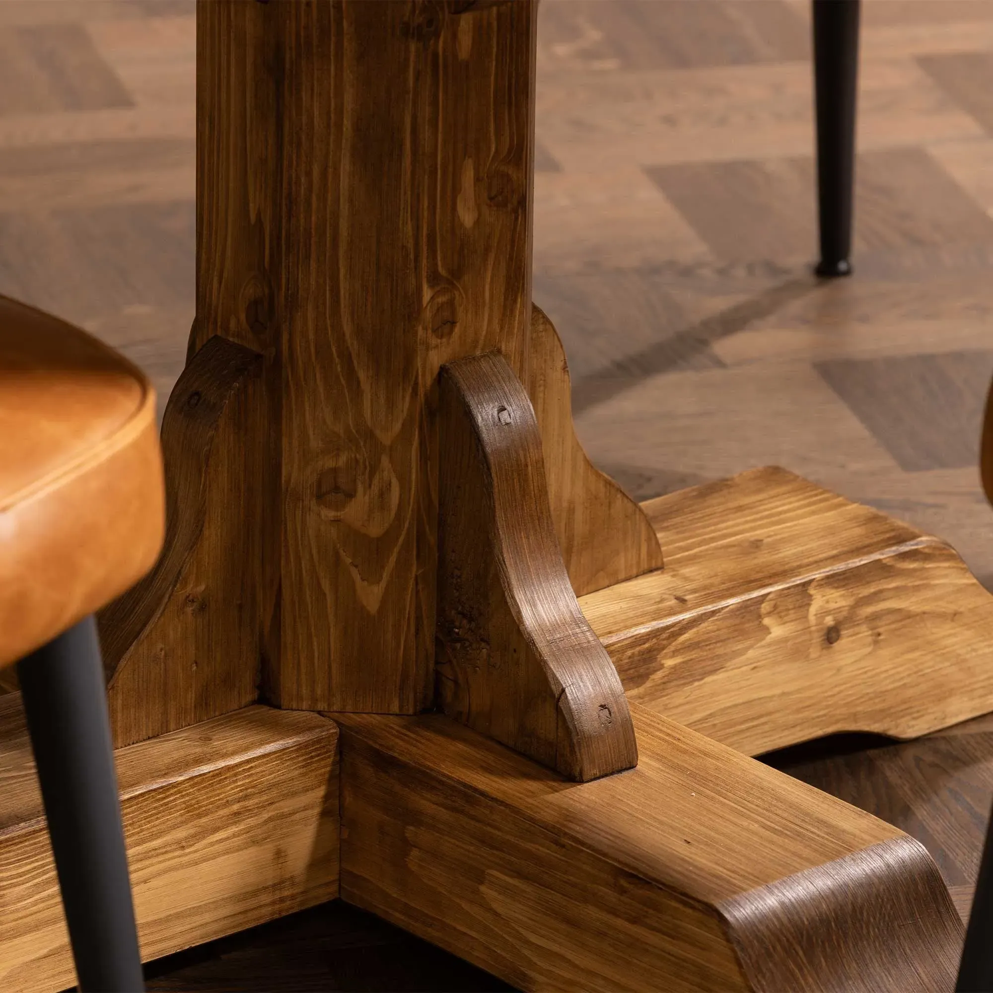 Covington Round Dining Table - Brown, Timber Wood