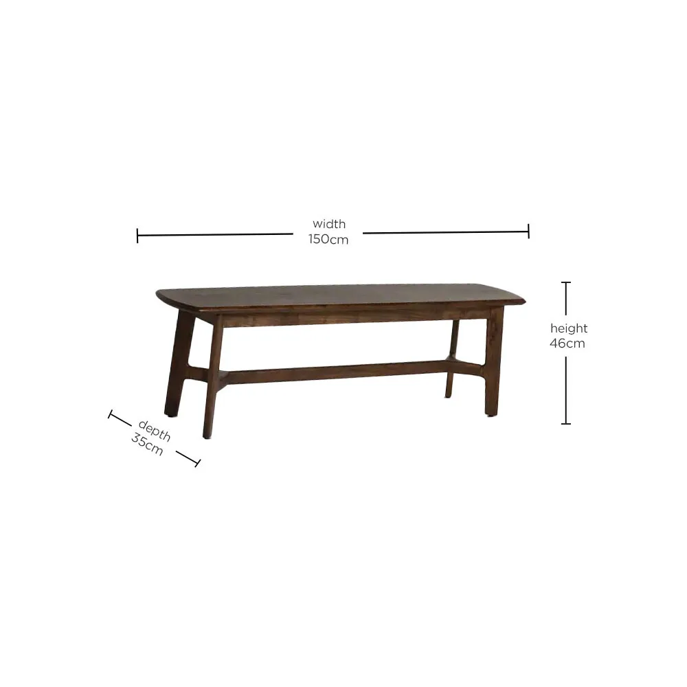 Cresta Bench - Brown, Acacia Wood