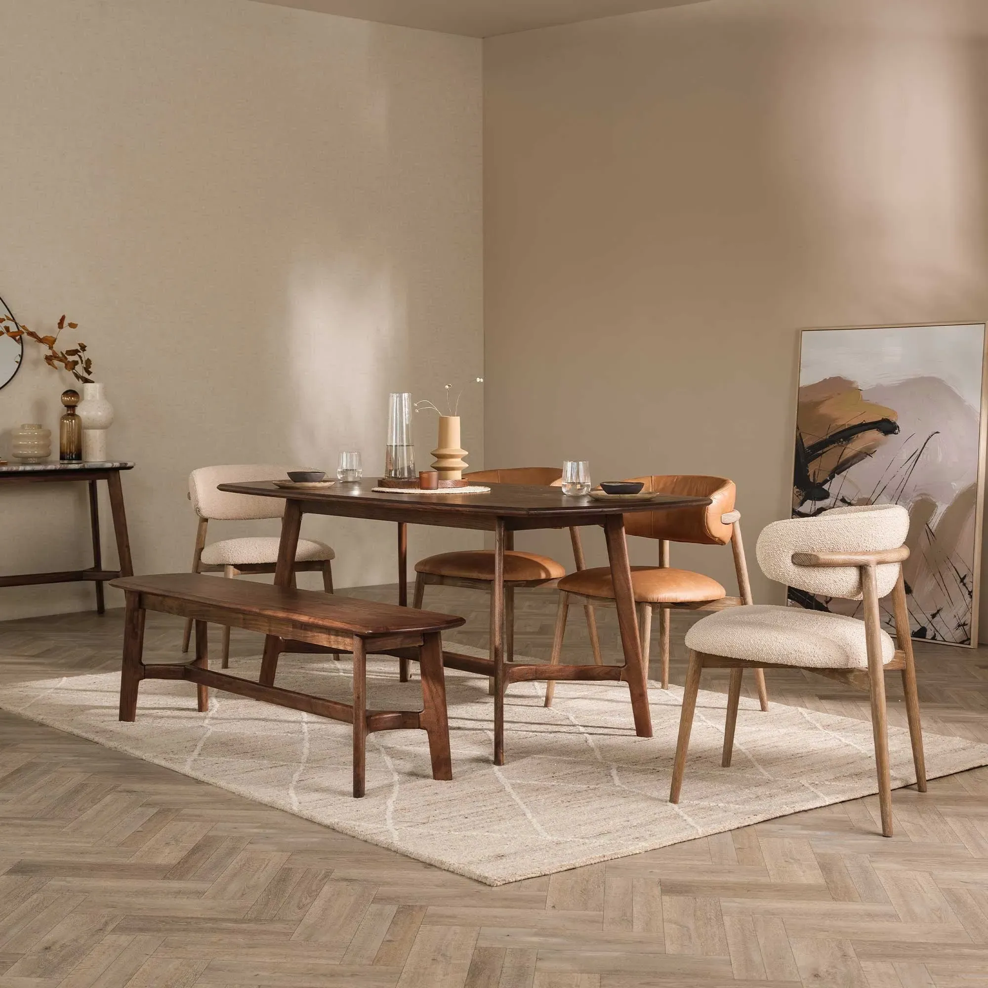 Cresta Dining Table - Brown, Wood