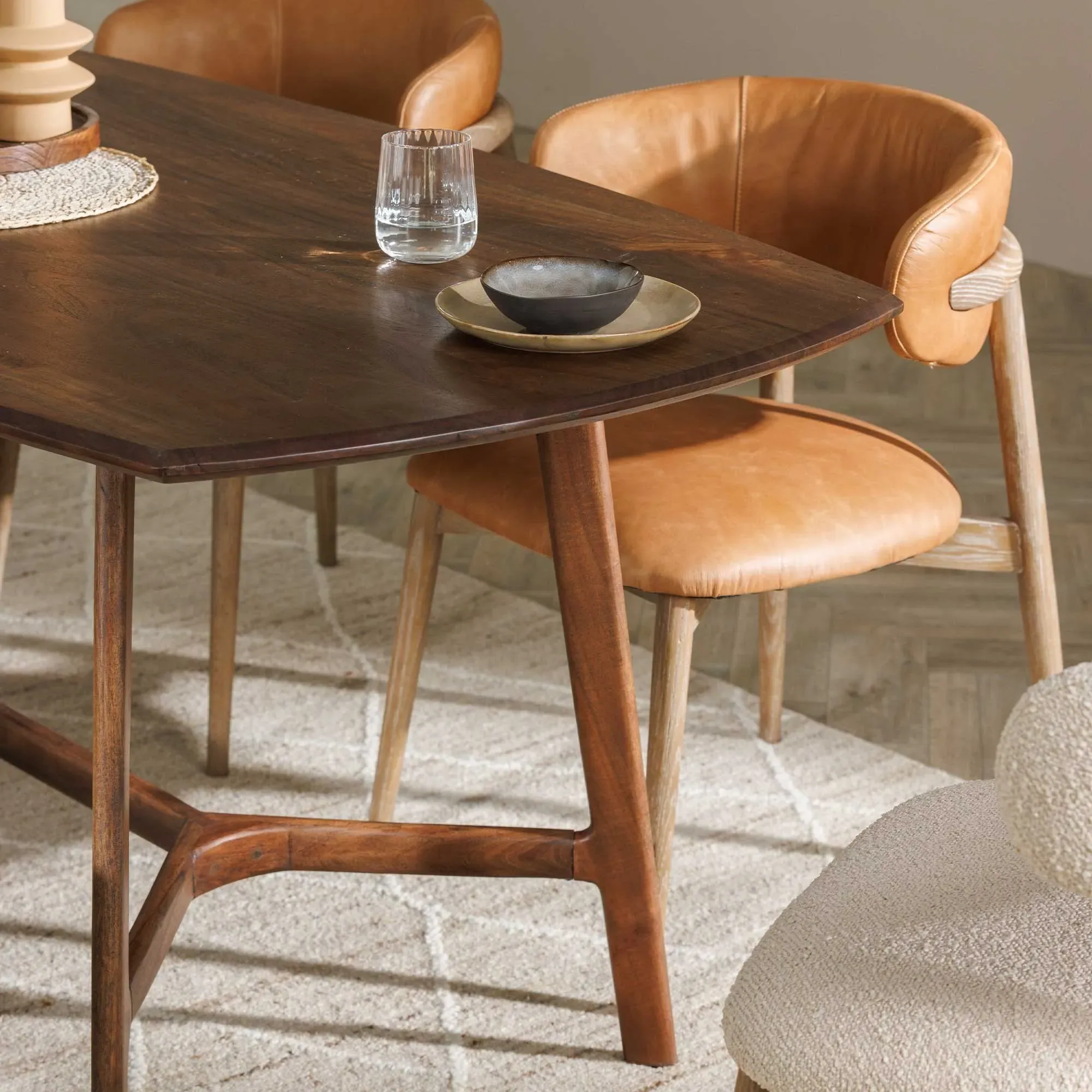 Cresta Dining Table - Brown, Wood