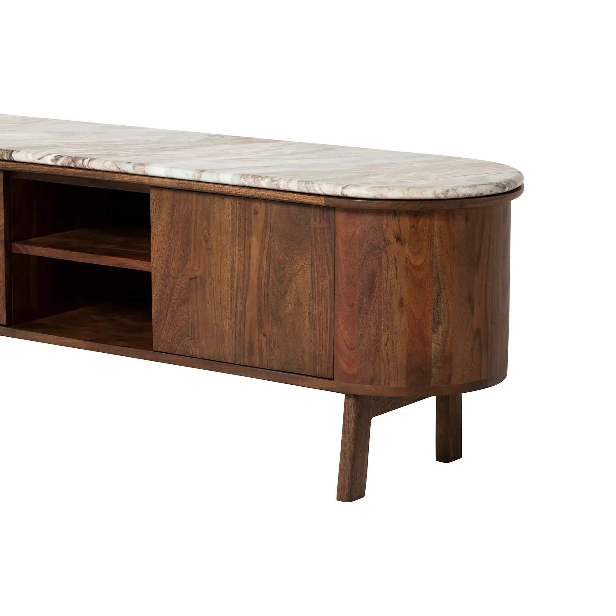 Cresta Media Cabinet - Brown, Acacia Wood