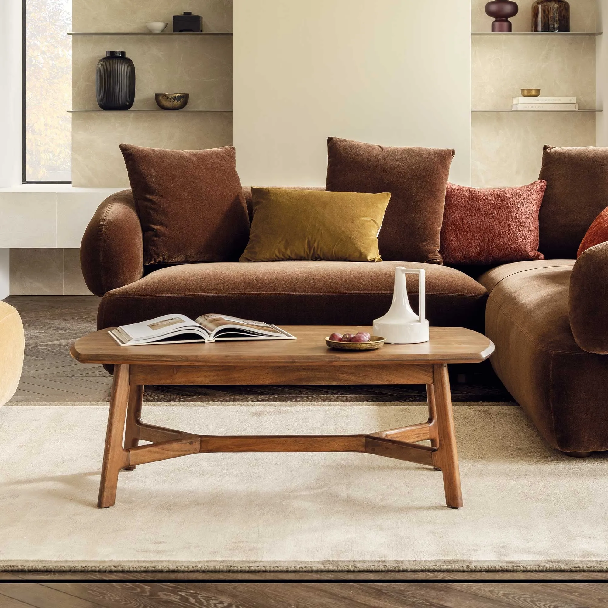 Cresta Rectangular Coffee Table - Acacia Wood