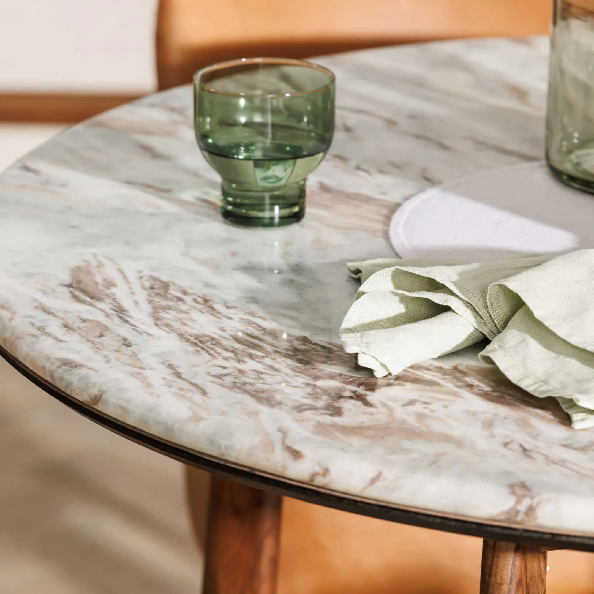 Cresta Round Dining Table - White, Wood