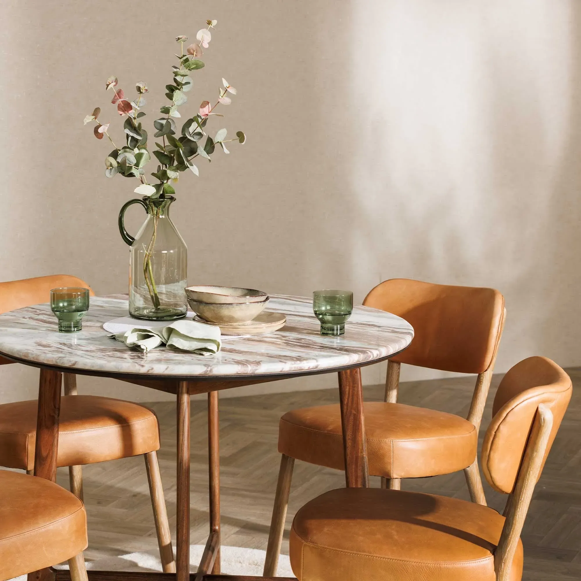 Cresta Round Dining Table - White, Wood