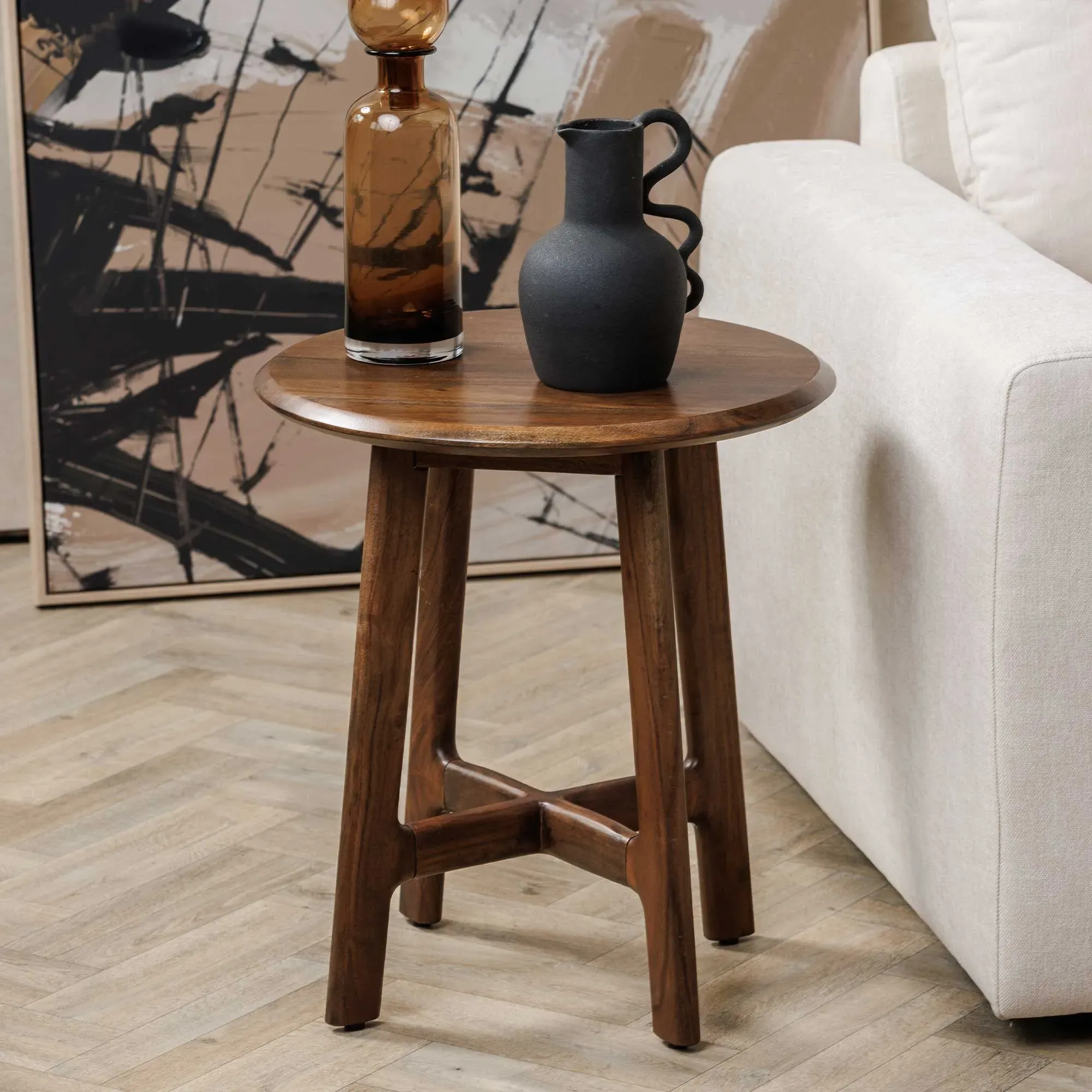 Cresta Side Table - Brown, Acacia Wood