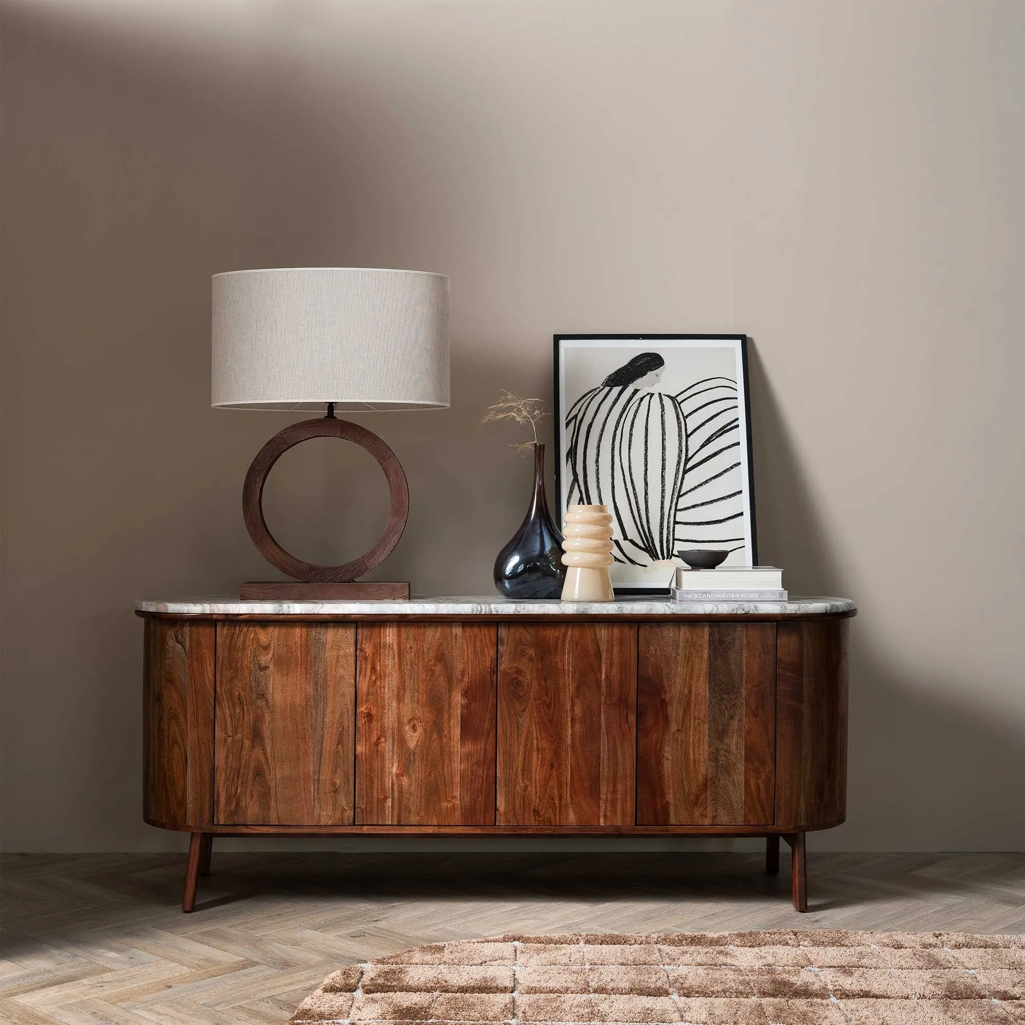 Cresta Sideboard - Brown, Marble