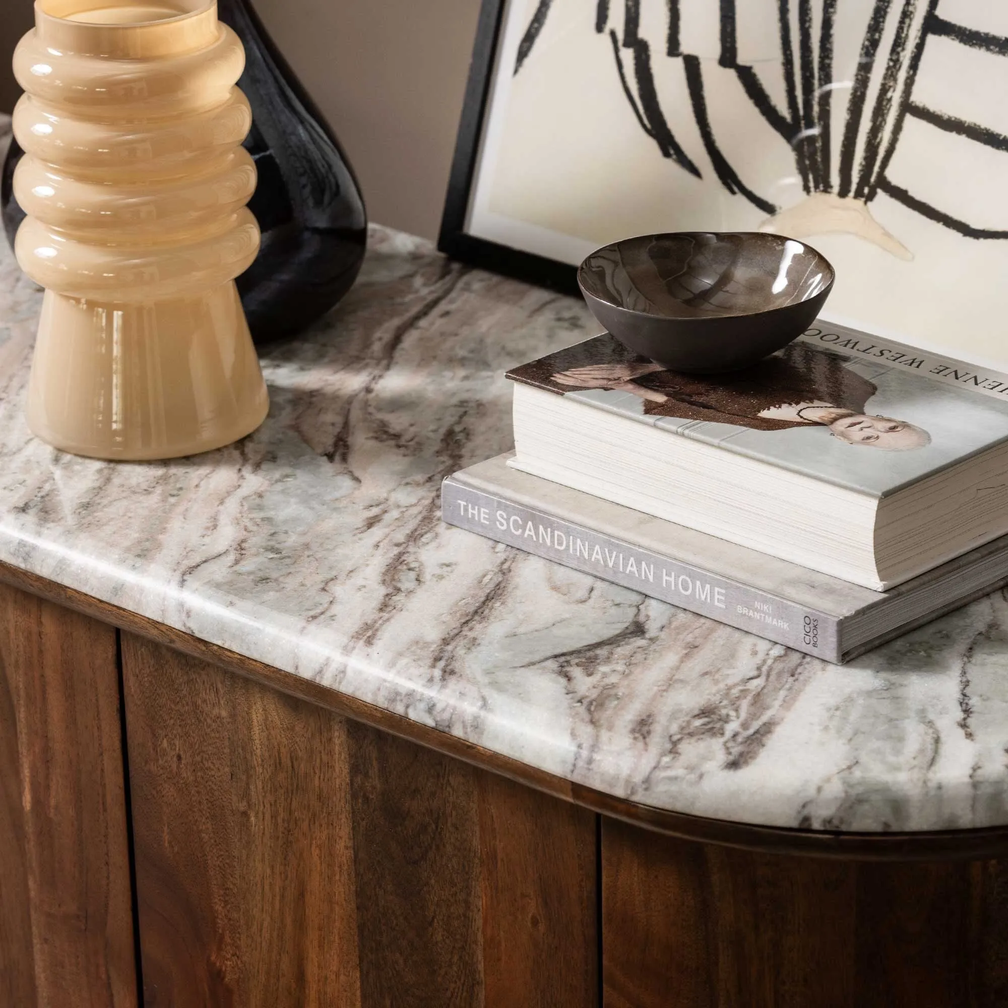 Cresta Sideboard - Brown, Marble