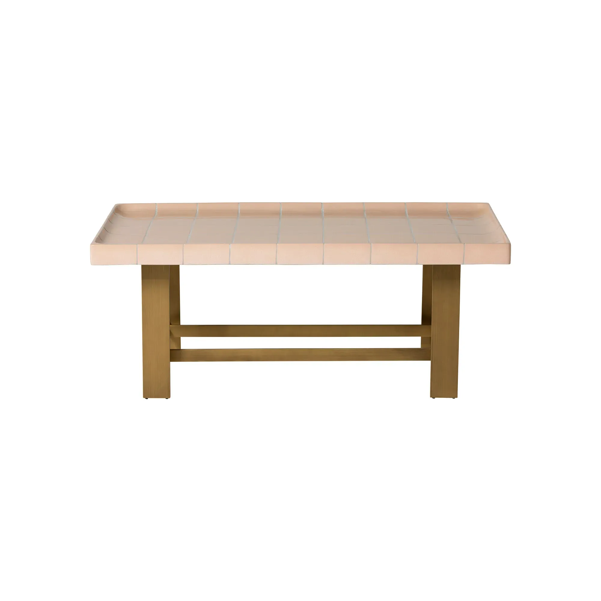 Cruz Tiled Rectangular Coffee Table - Pink