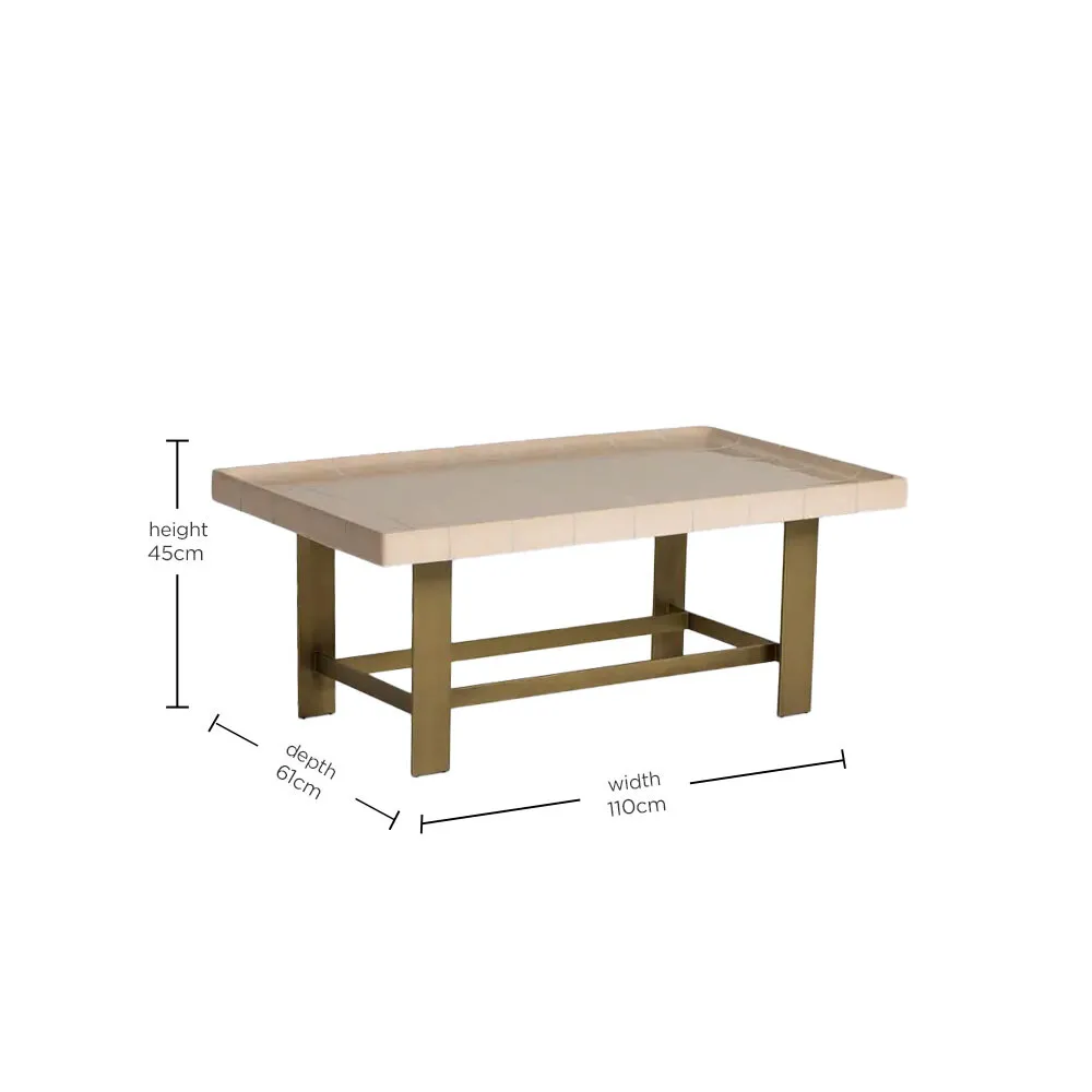 Cruz Tiled Rectangular Coffee Table - Pink