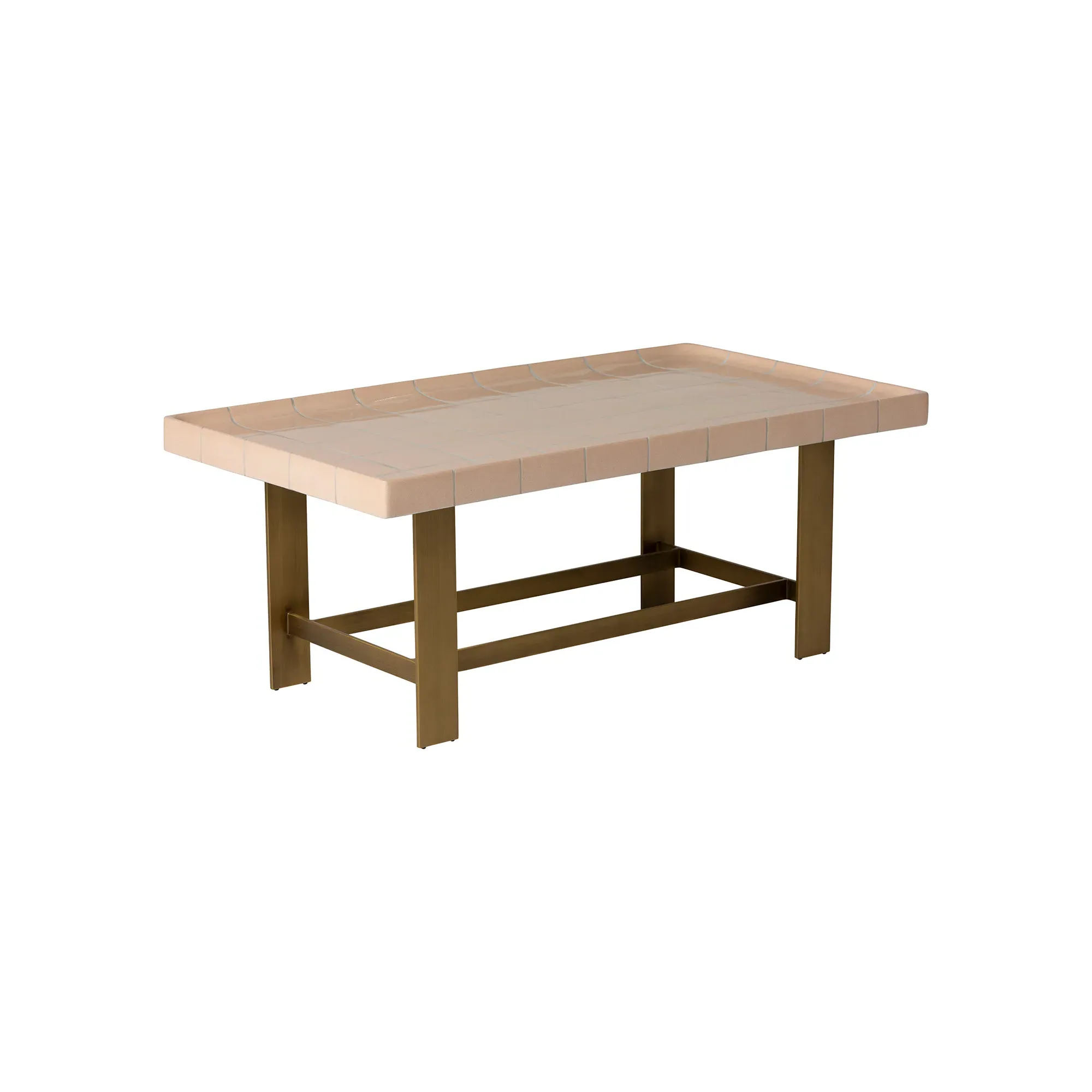 Cruz Tiled Rectangular Coffee Table - Pink