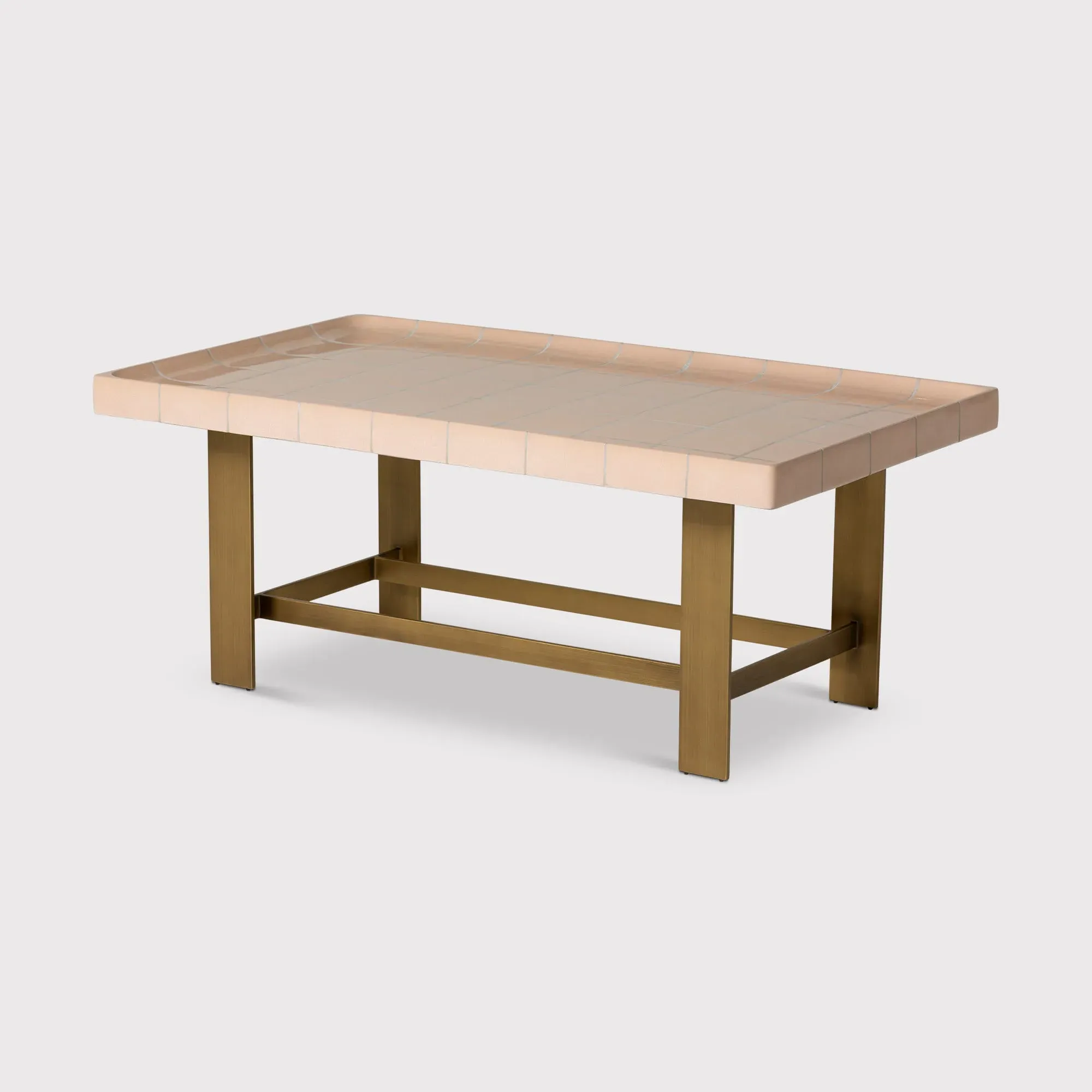 Cruz Tiled Rectangular Coffee Table - Pink