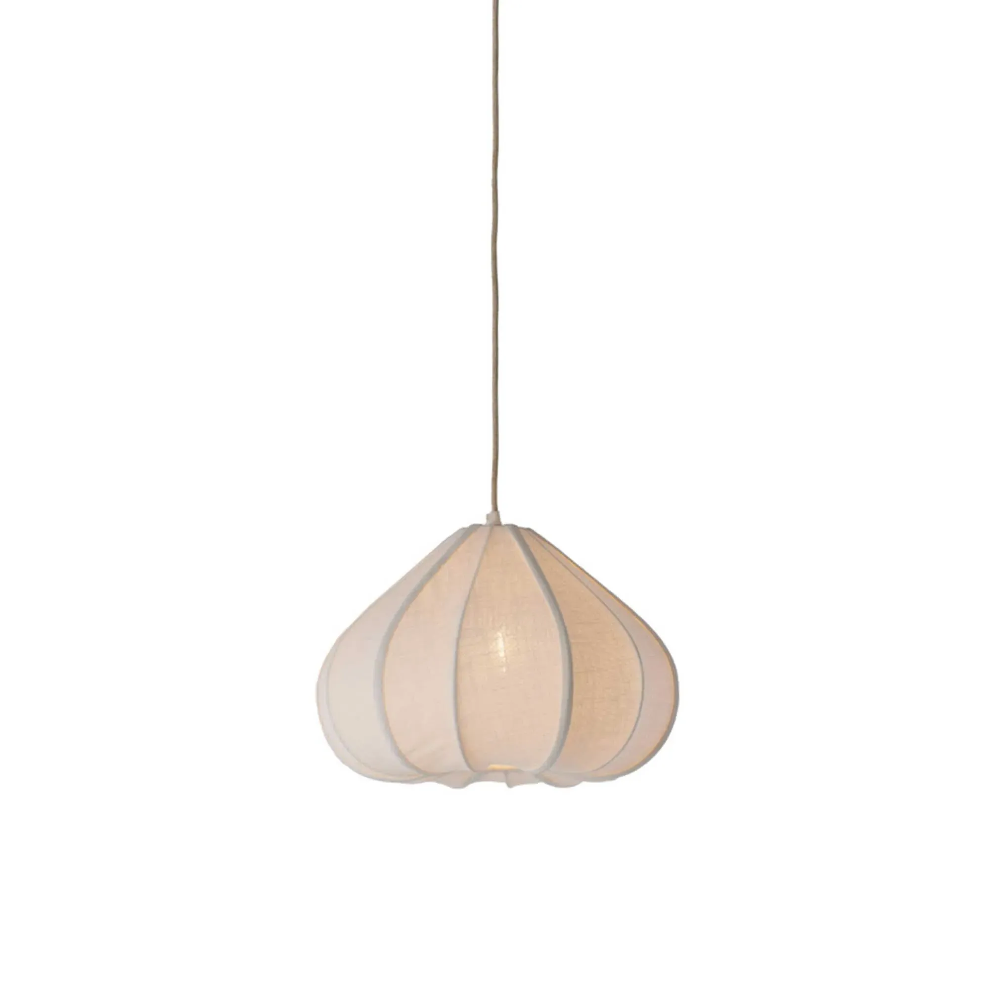 Curved Pendant Light - Neutral, Fabric