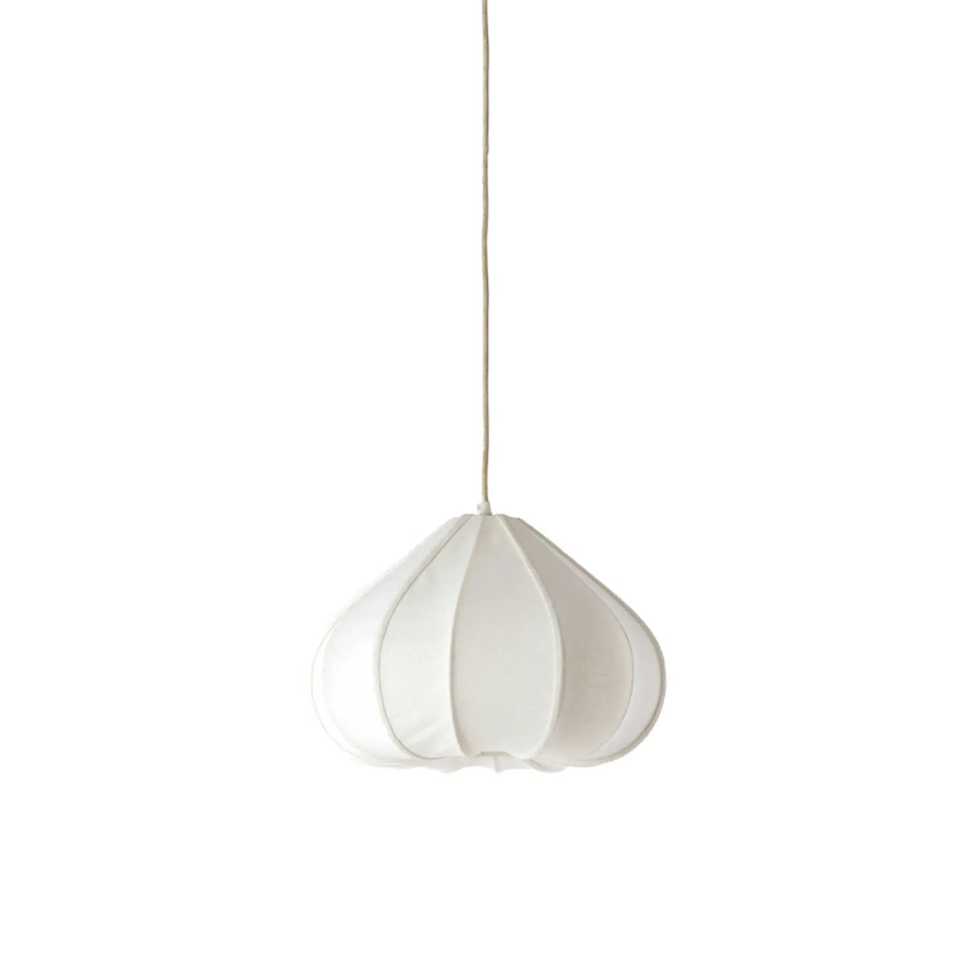 Curved Pendant Light - Neutral, Fabric image