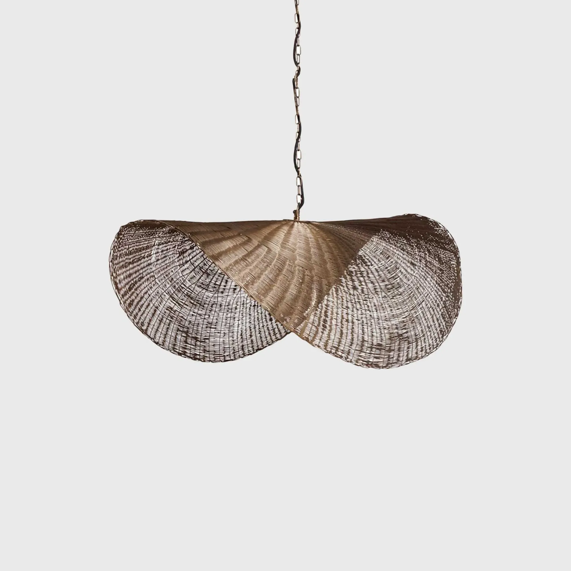 Curved Wire Pendant Light - Brown, Metal