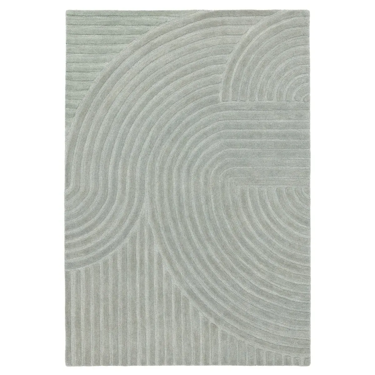 Curvone Rectangular Rug - Grey, Wool product