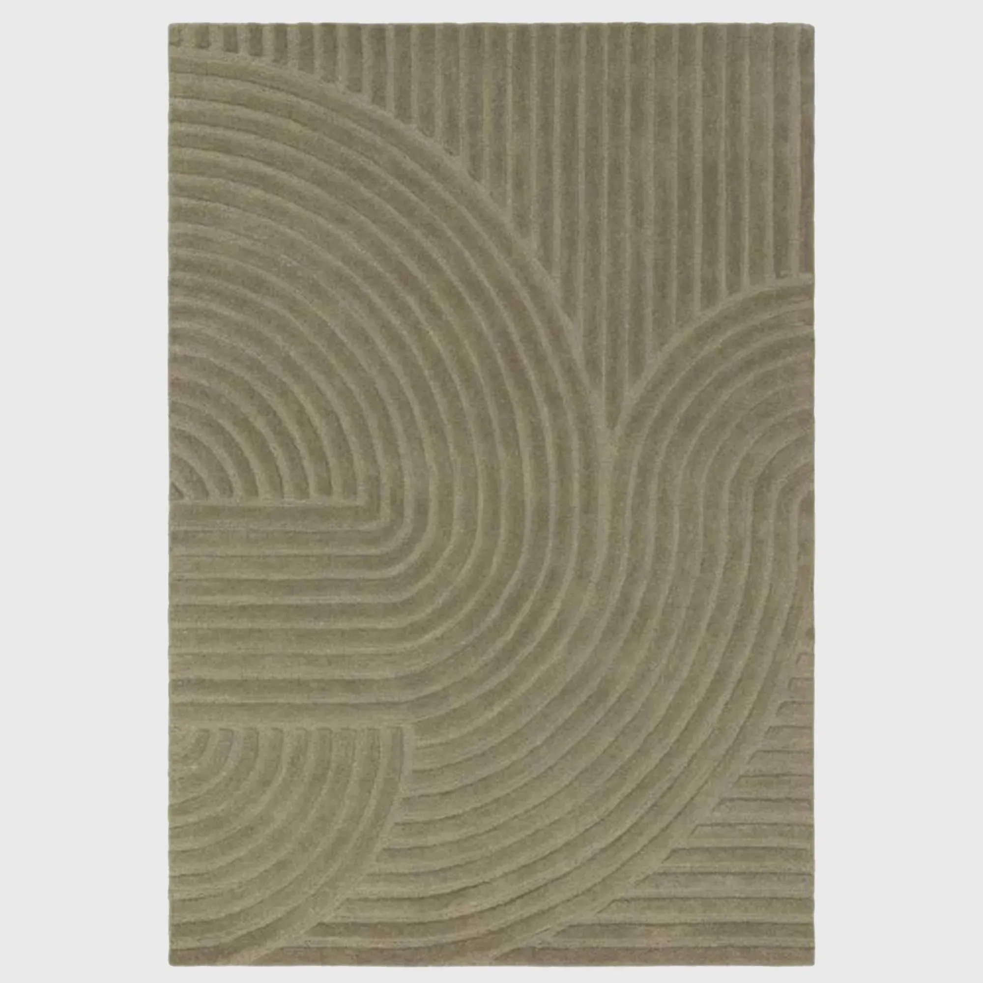 Curvone Square Rug - Green, Wool image
