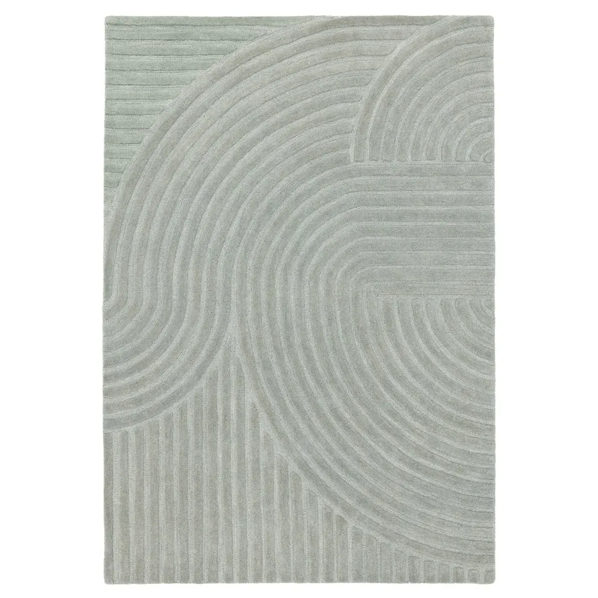 Curvone Square Rug - Grey, Wool