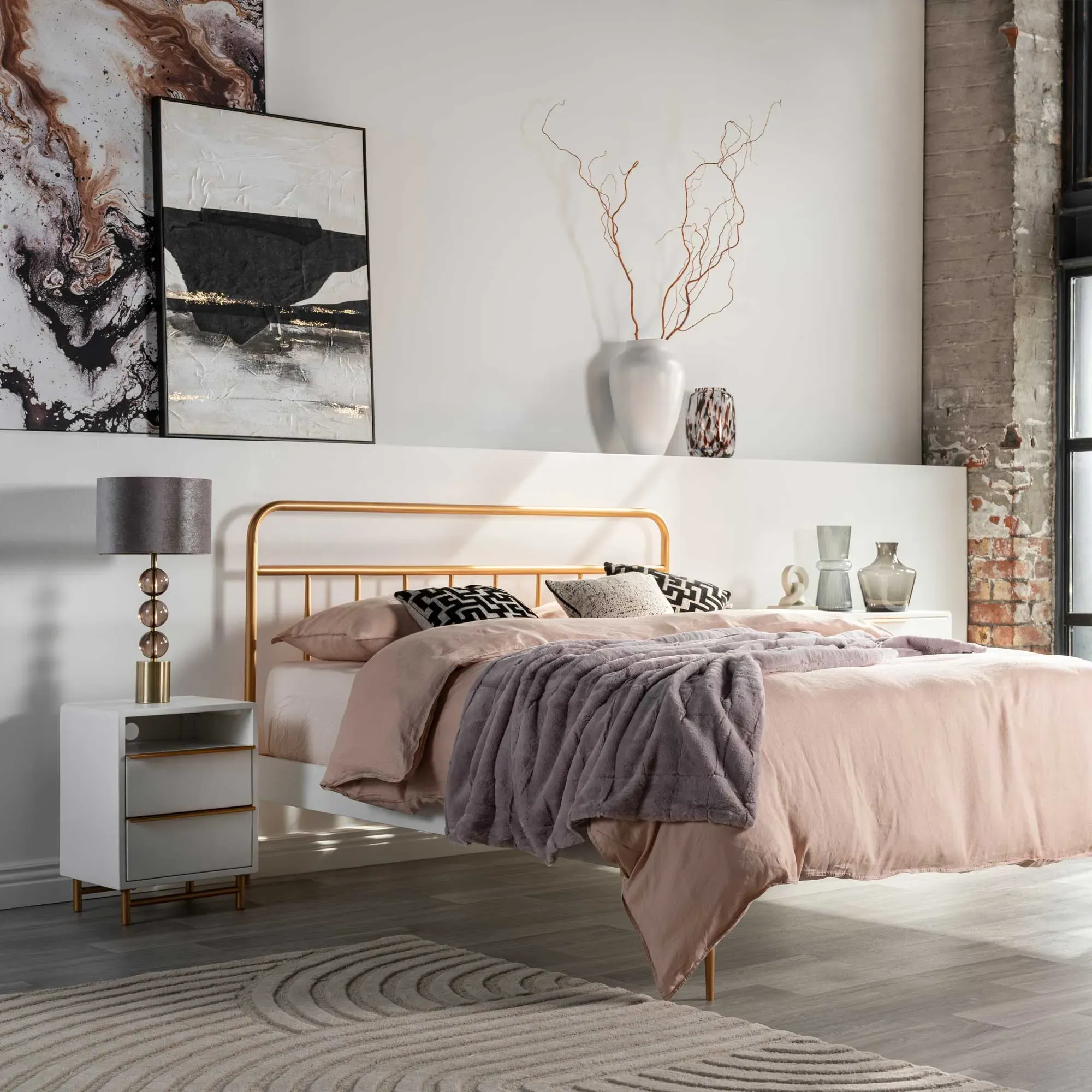 Curvone Square Rug - Neutral, Wool