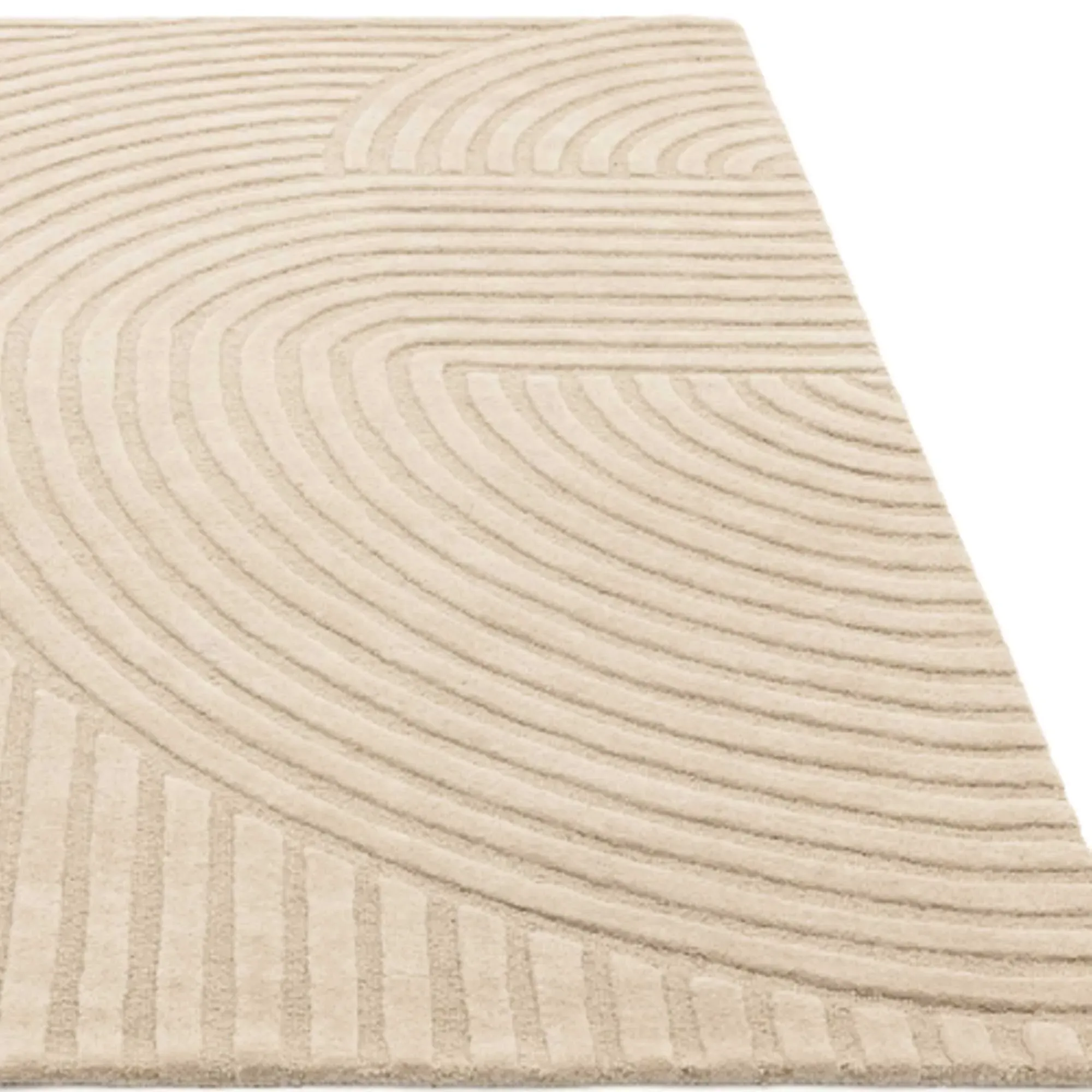 Curvone Square Rug - Neutral, Wool