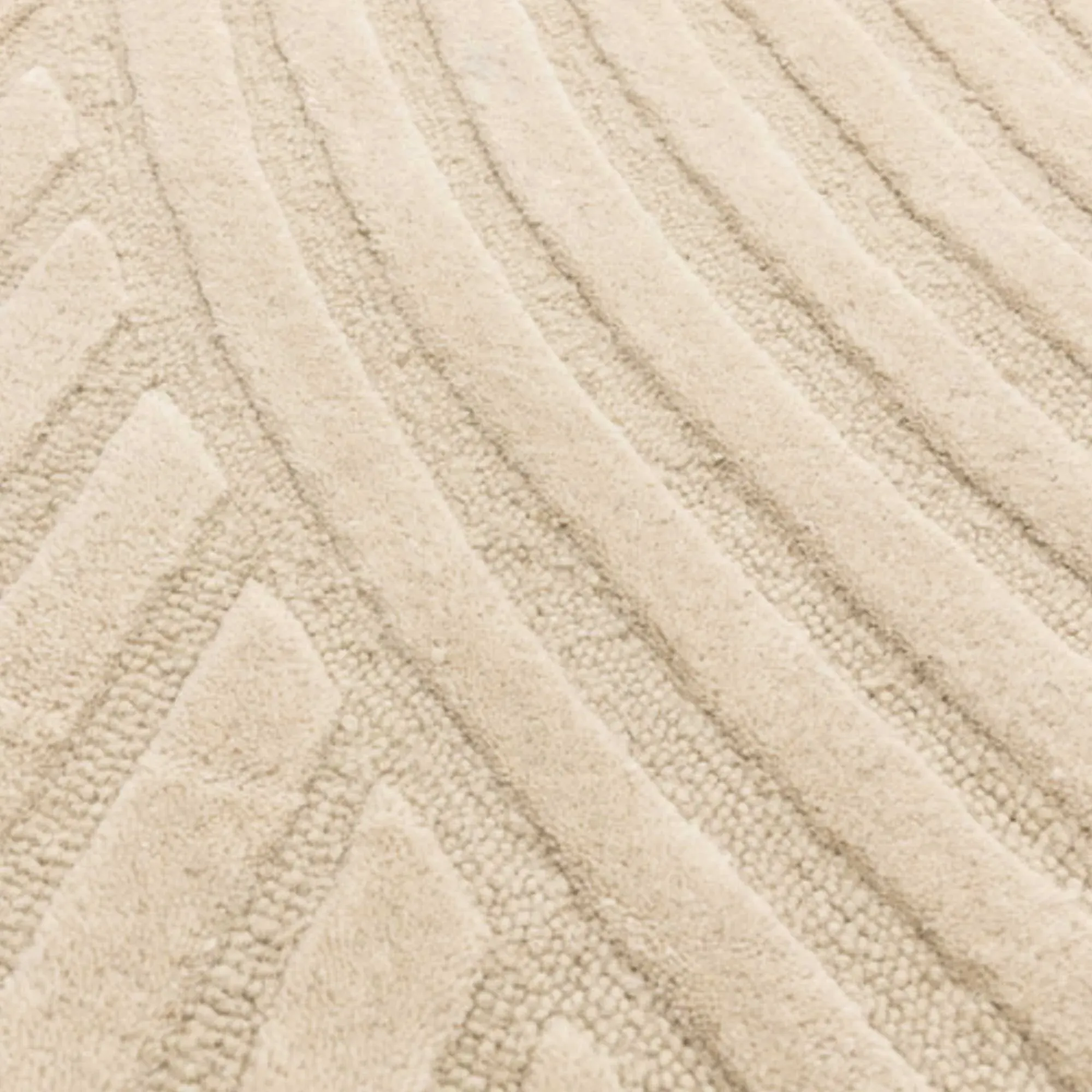 Curvone Square Rug - Neutral, Wool