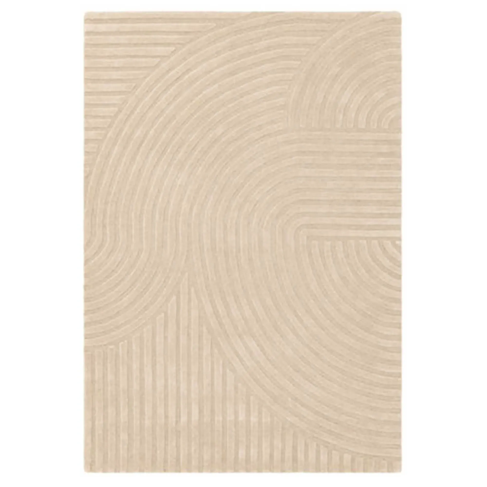 Curvone Square Rug - Neutral, Wool