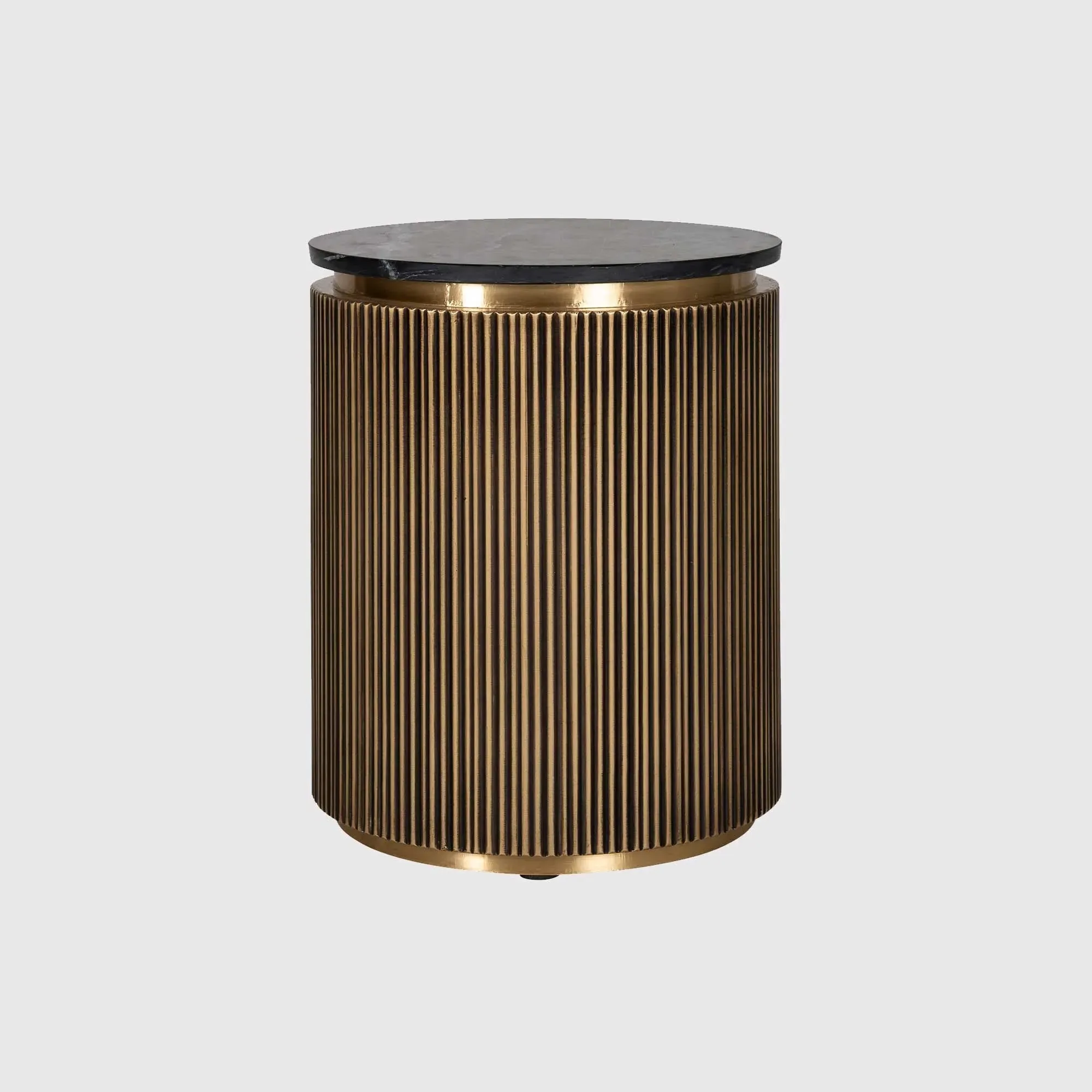 Cyrelle Round End Table - Gold, Marble image