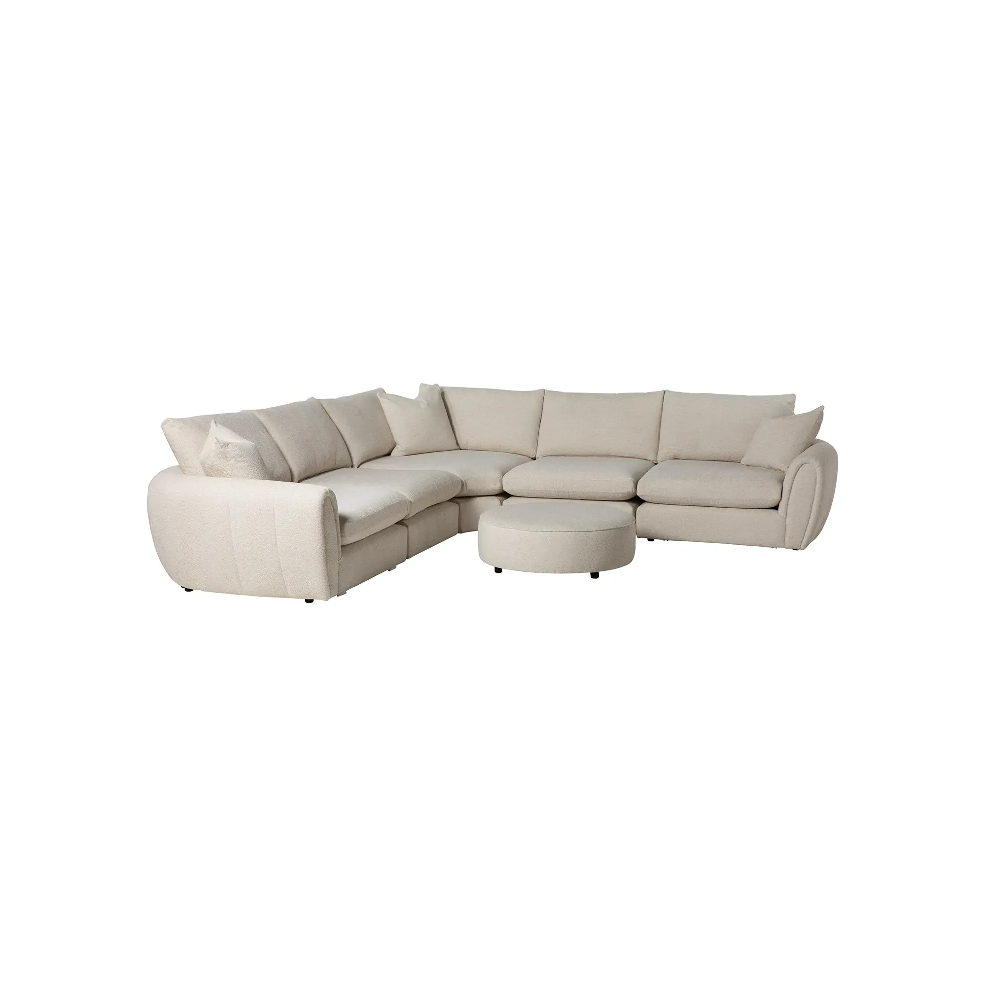 Damaris Corner Sofa with Stool - Neutral