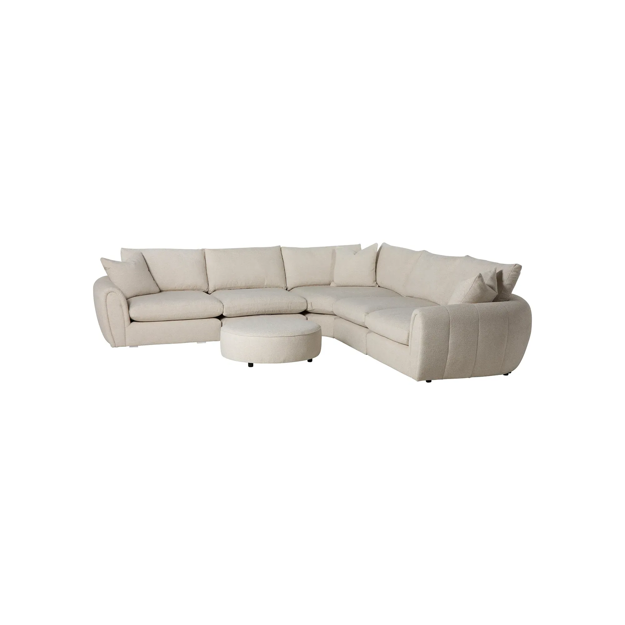 Damaris Corner Sofa with Stool - Neutral