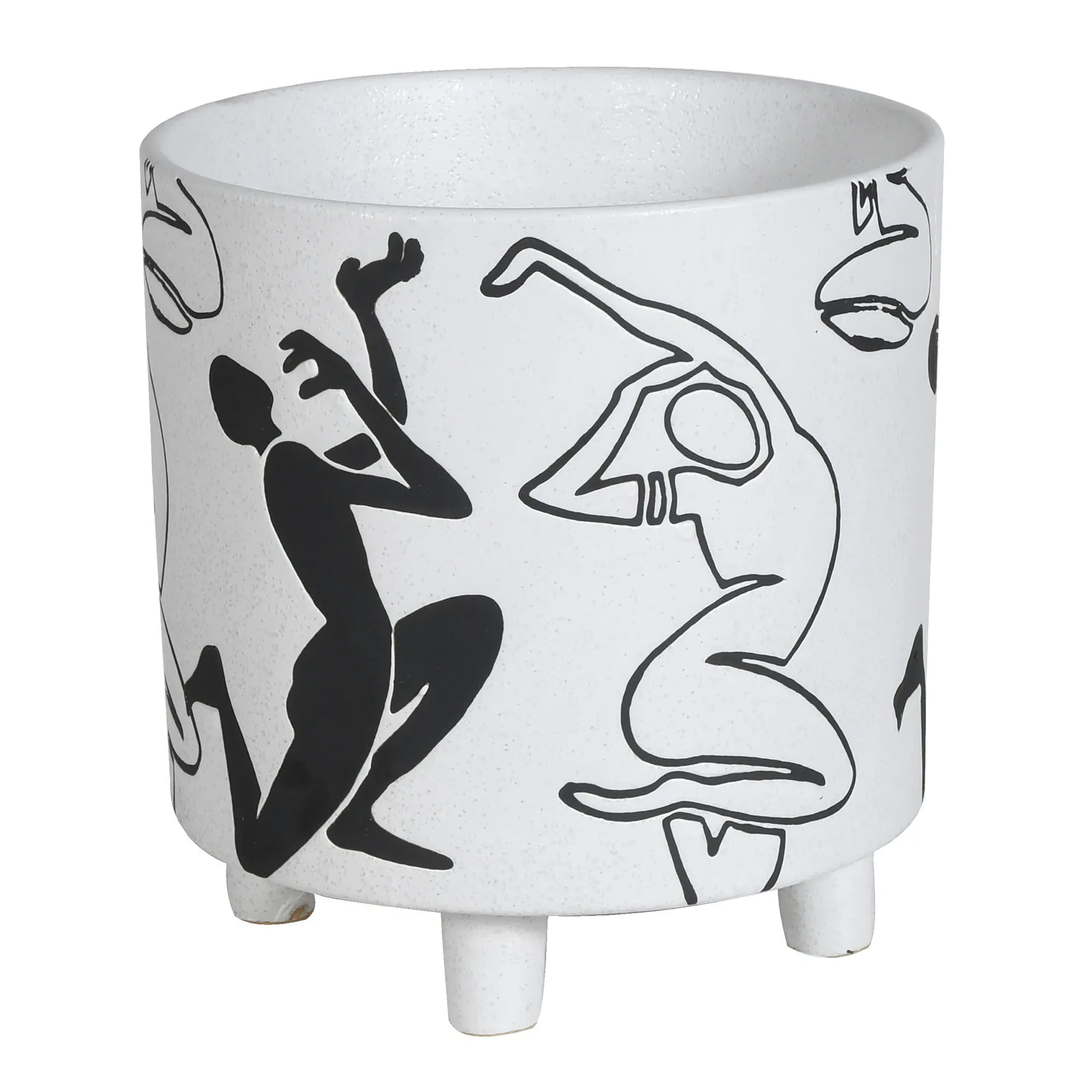 Dancing Figures Planter - White, Ceramic image
