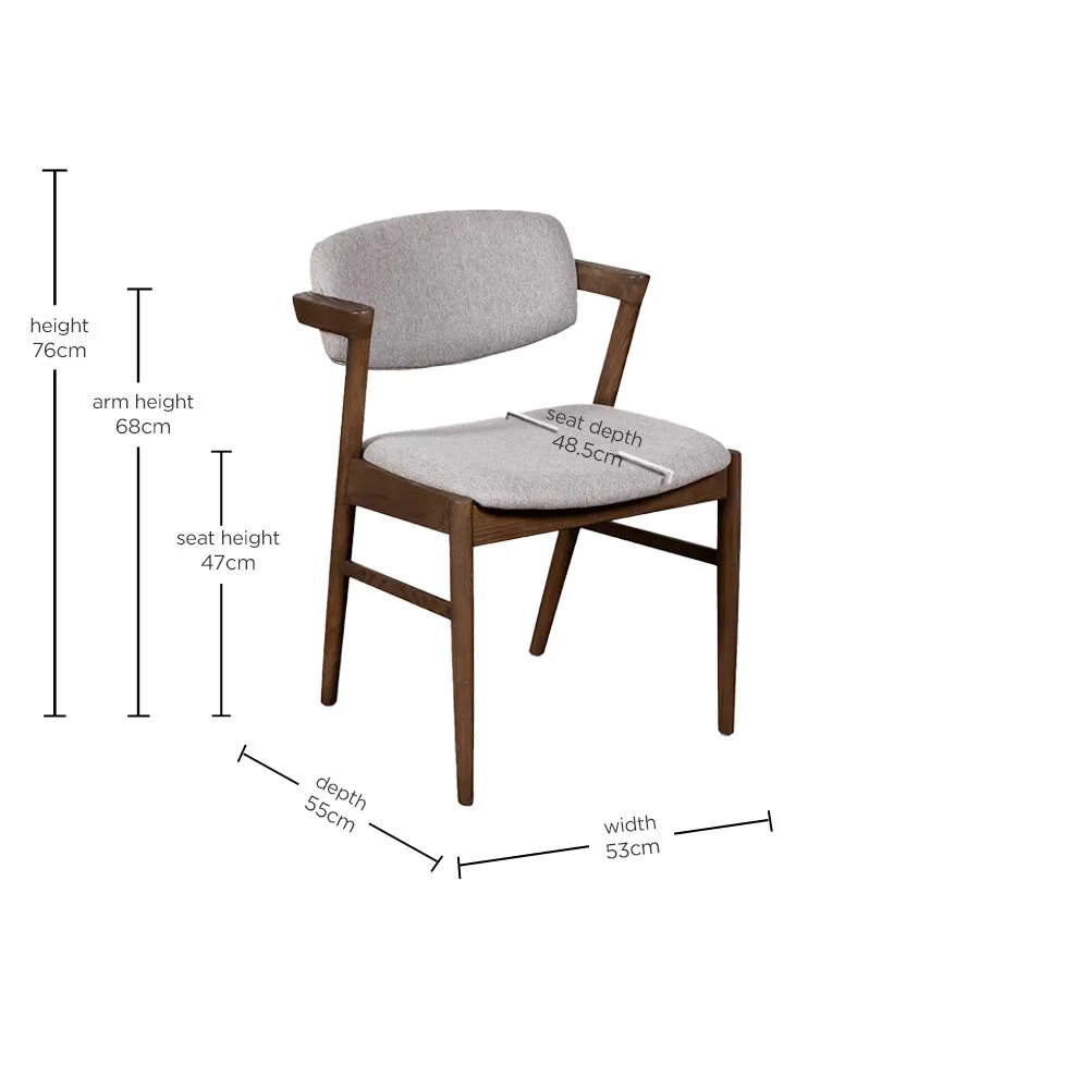 Darcy Arm Dining Chair - Neutral, Ashwood