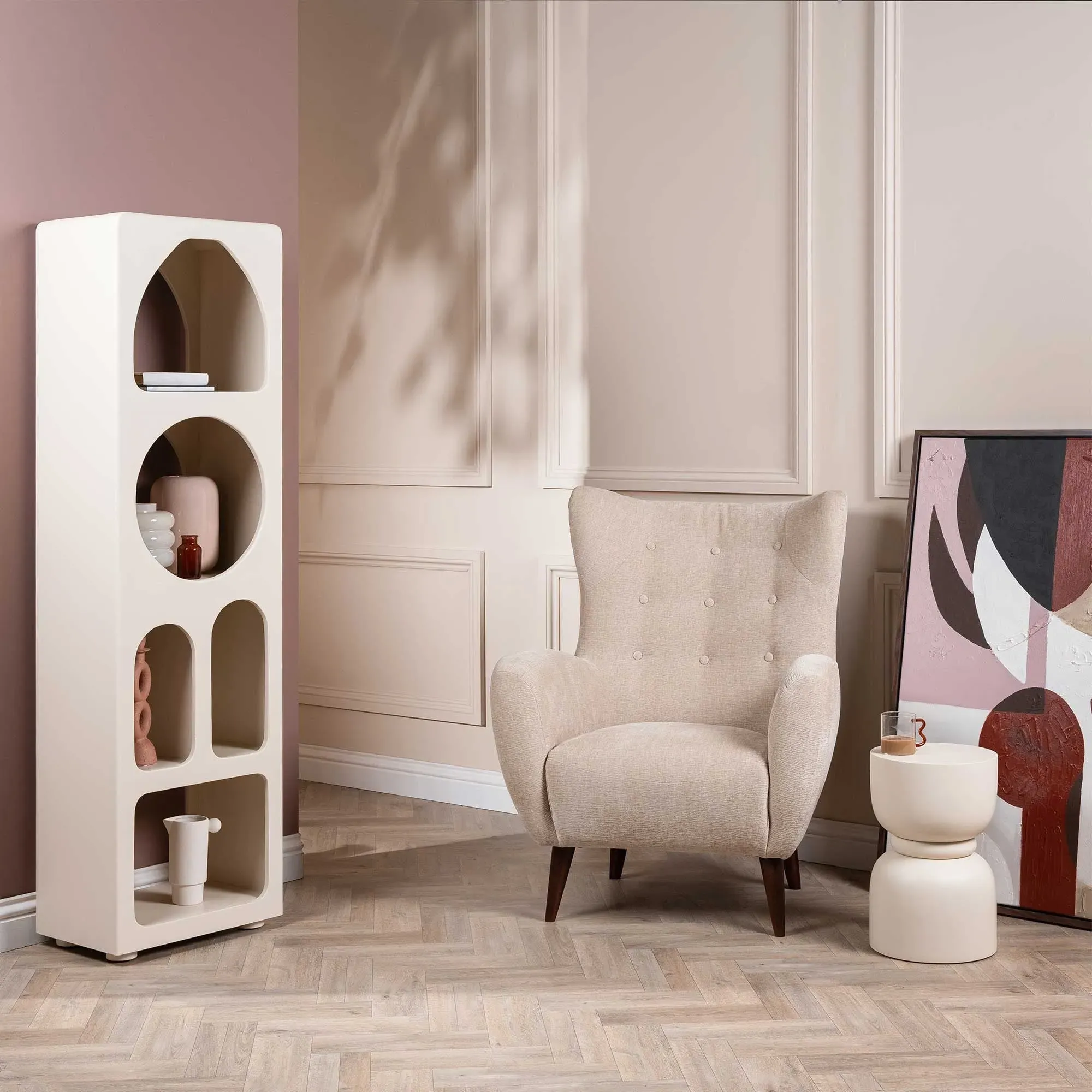 Delon Armchair - Neutral, Polyester