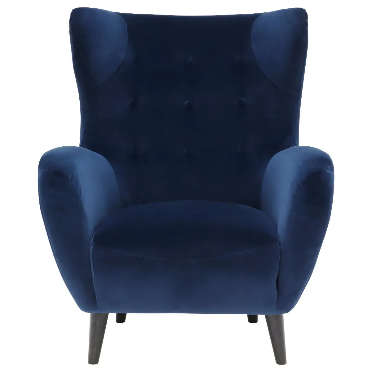 Delon Wing Chair - Navy, Fabric
