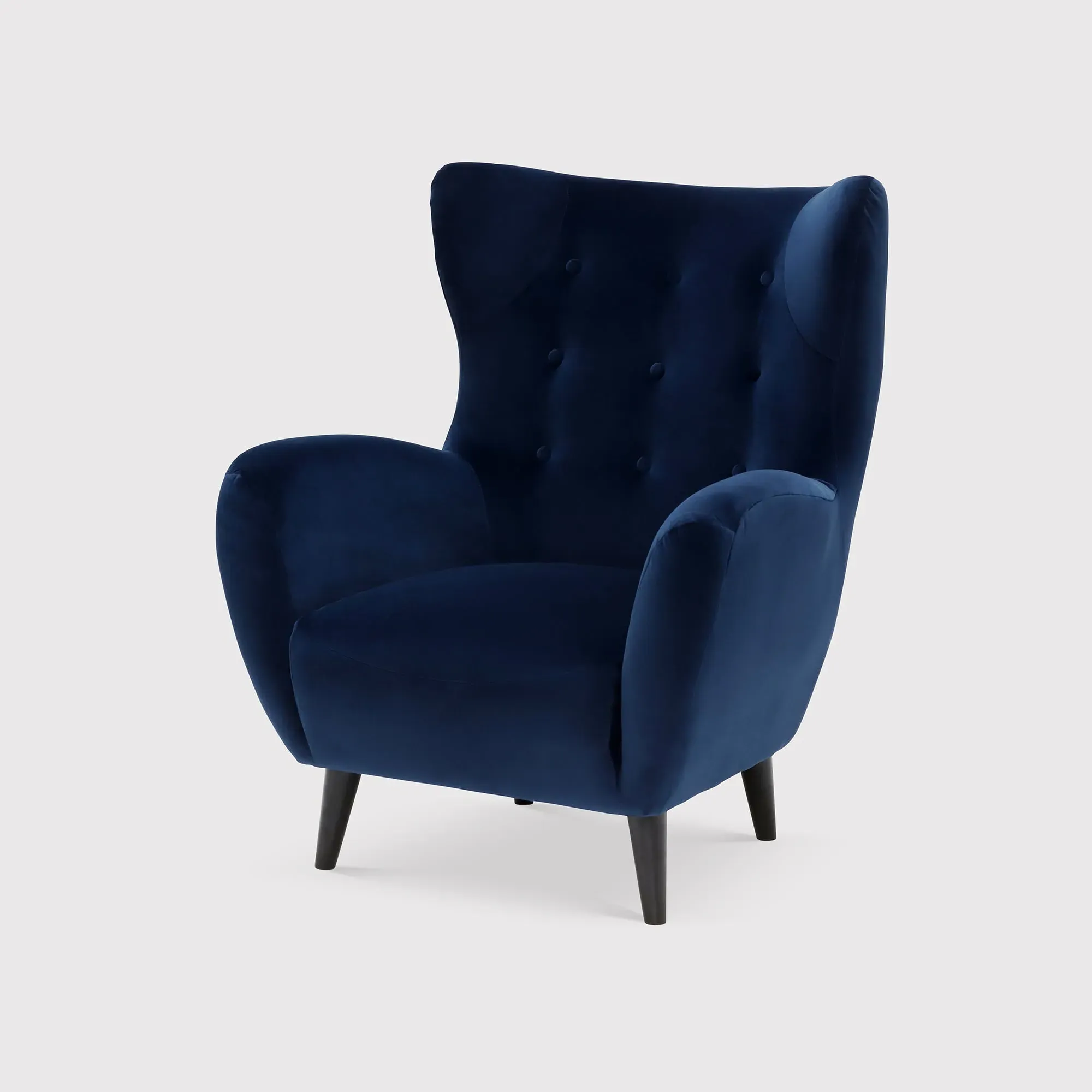 Delon Wing Chair - Navy, Fabric image