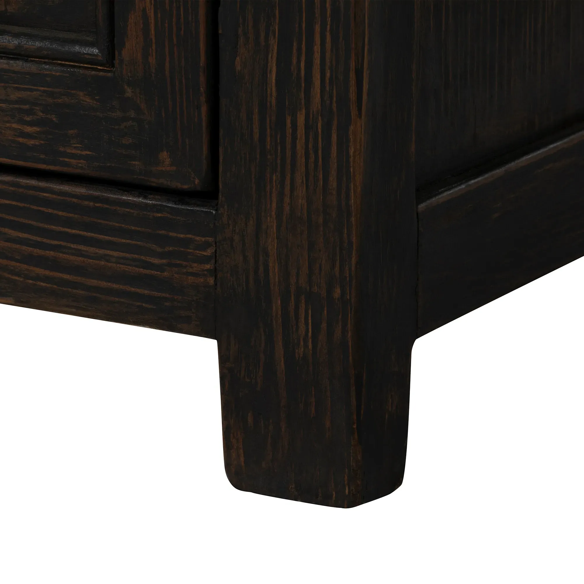 Dickens Glass Cabinet - Black, Pine Wood