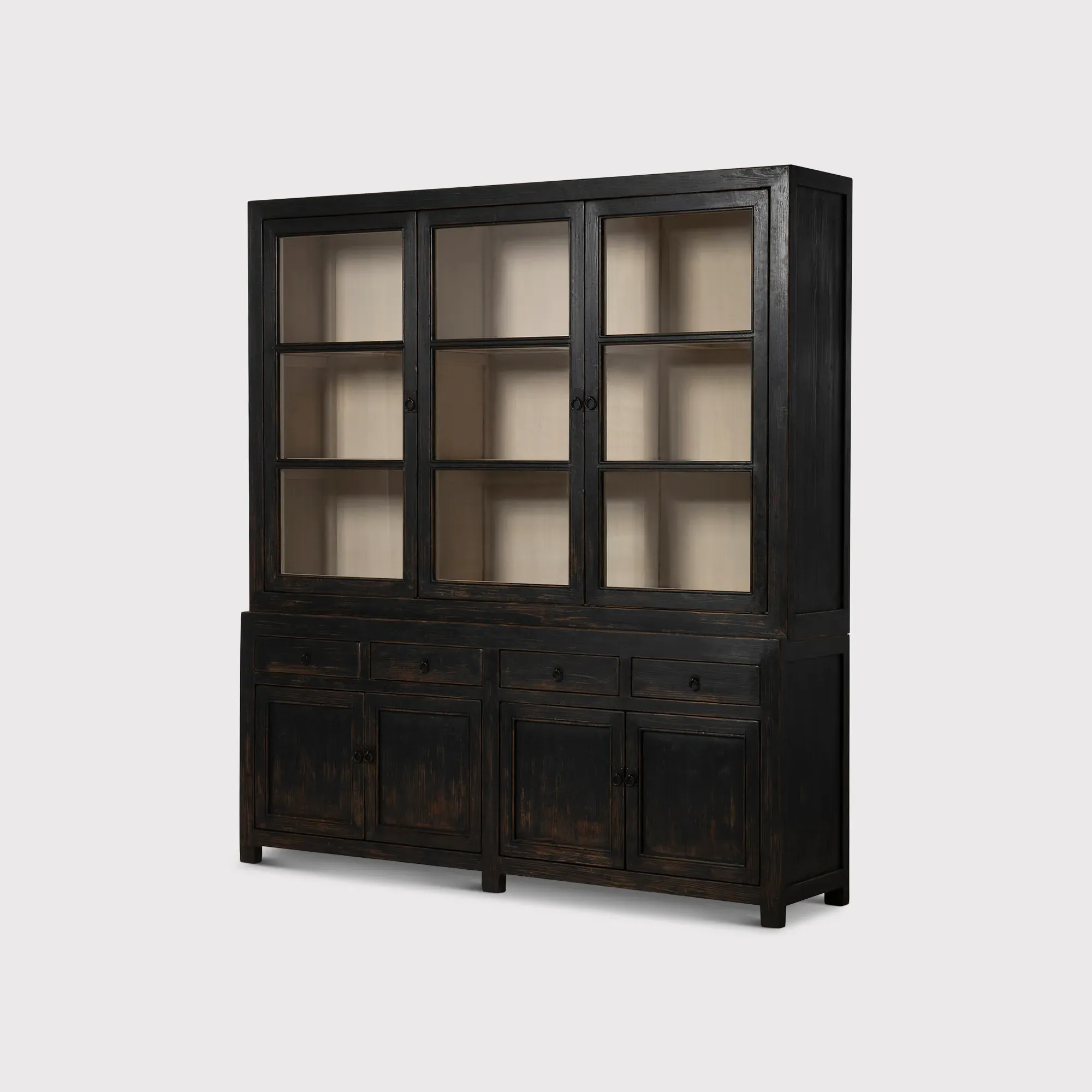 Dickens Glass Cabinet - Black, Pine Wood image