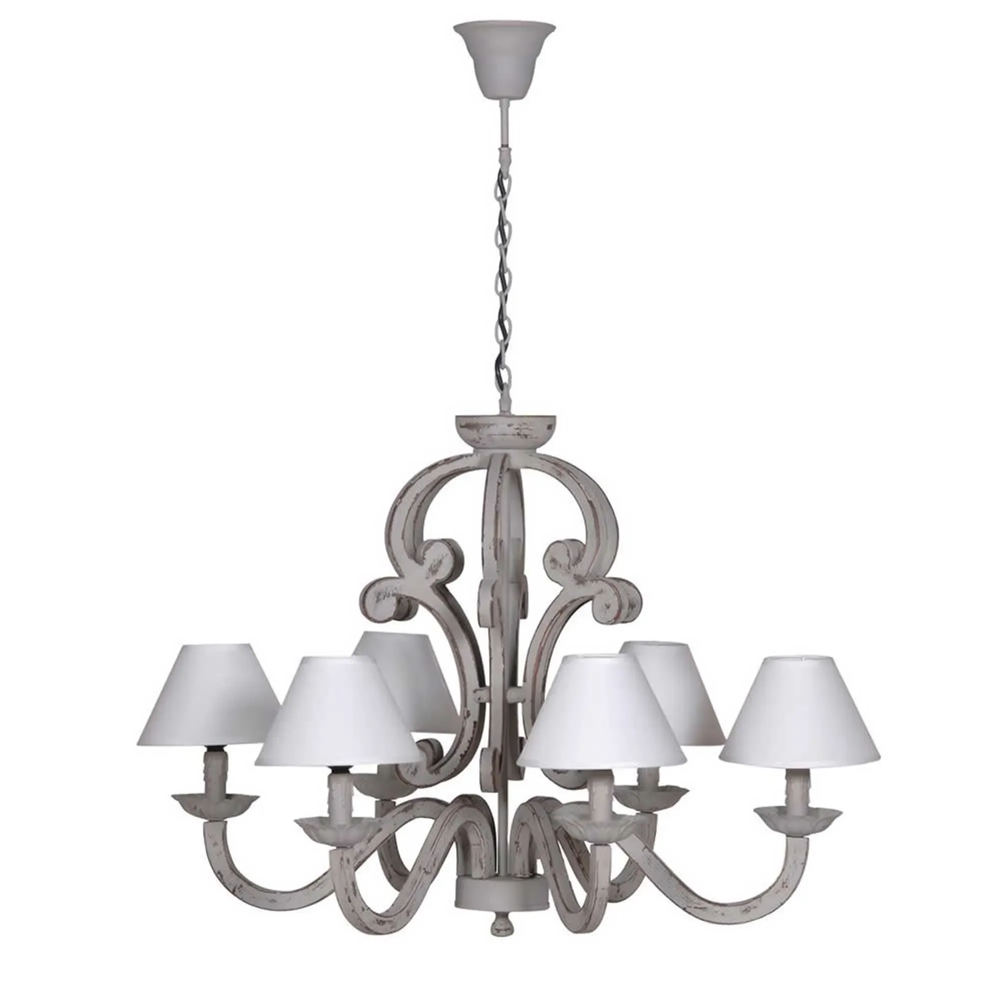 Dist Grey Chandelier - Grey, Wood image