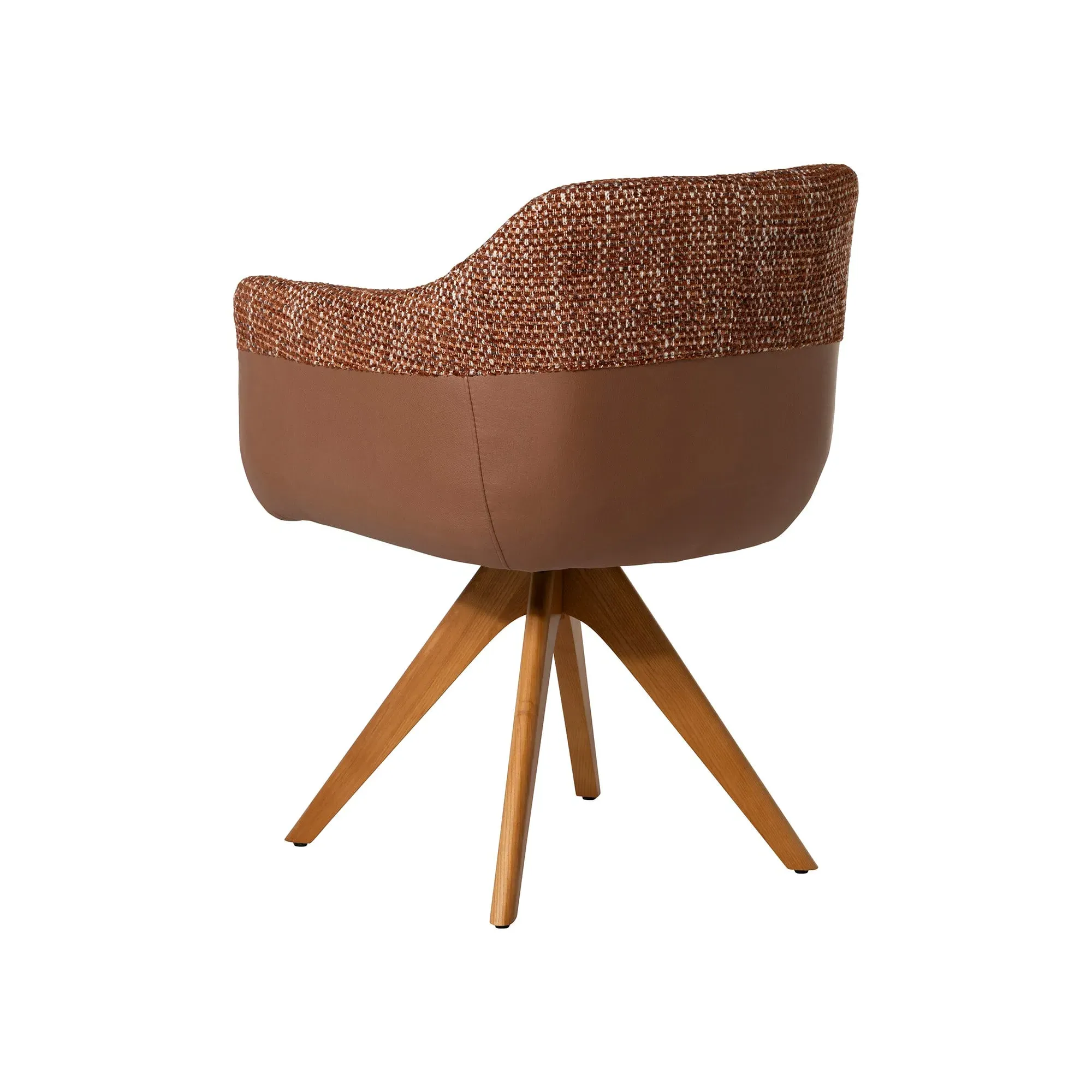 Dixon Swivel Dining Chair High Arm - Brown, Fabric