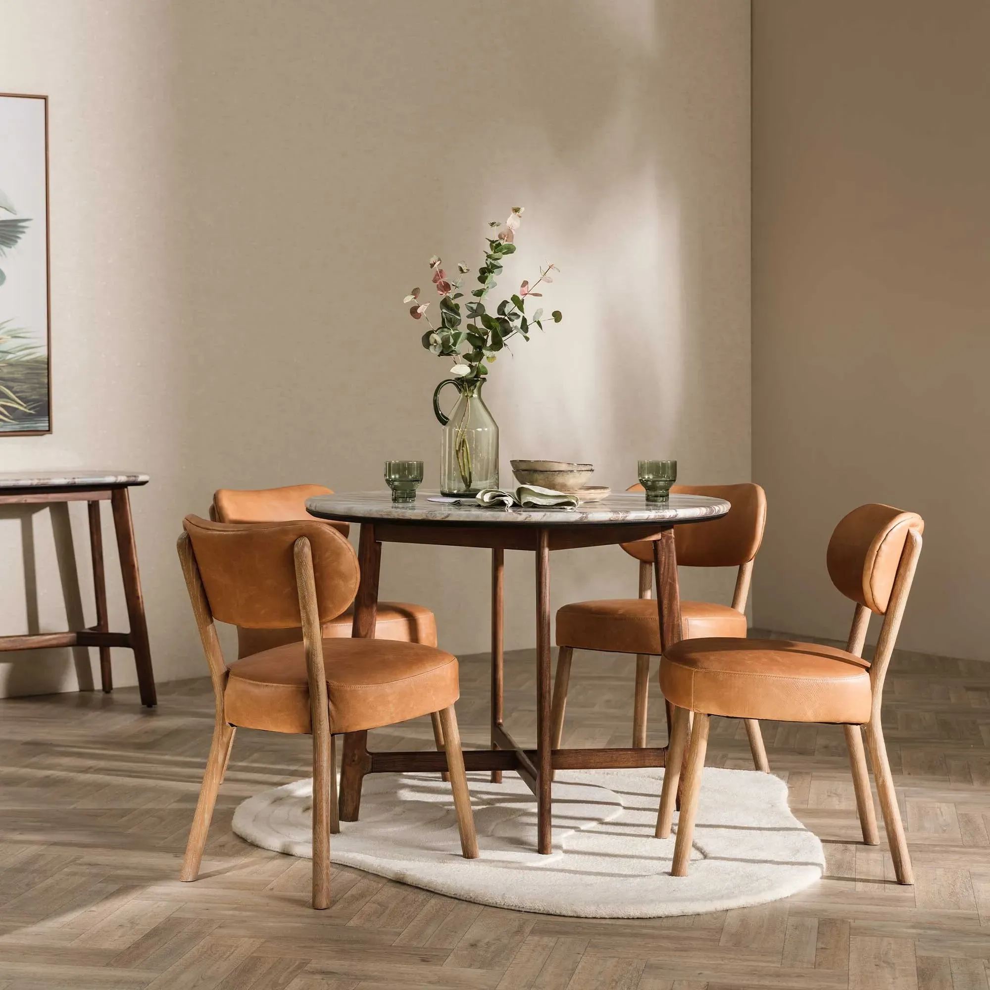 Dove Dining Chair - Brown, Leather