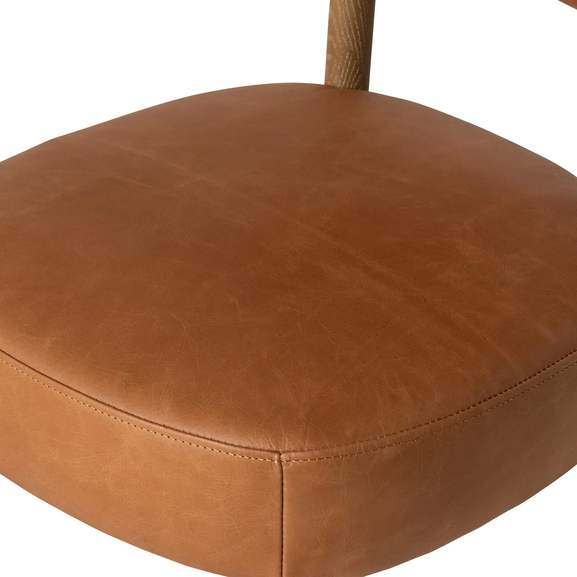 Dove Dining Chair - Brown, Leather