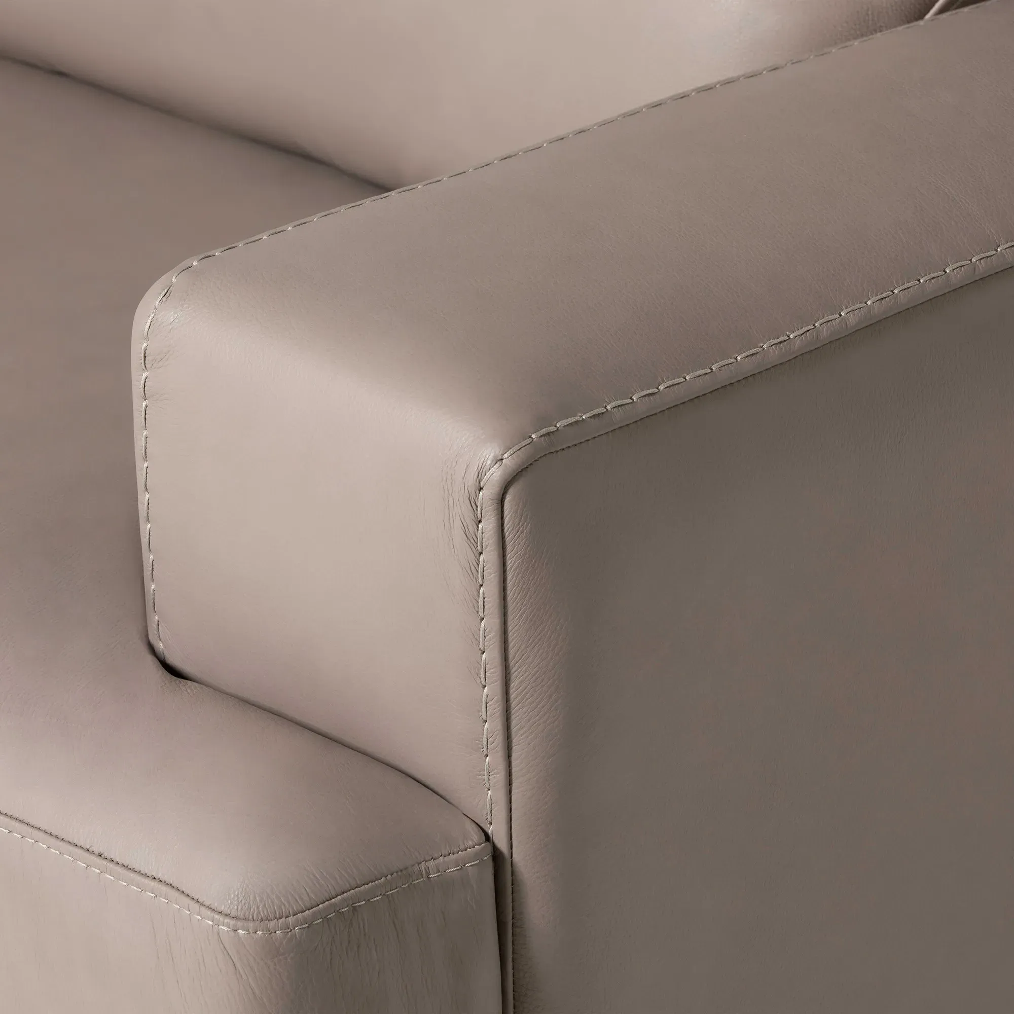 Draper Extra Large Sofa - Grey, Leather