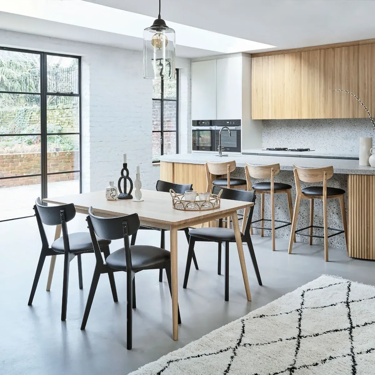 Drop Pendant Light - Black, Clear Glass