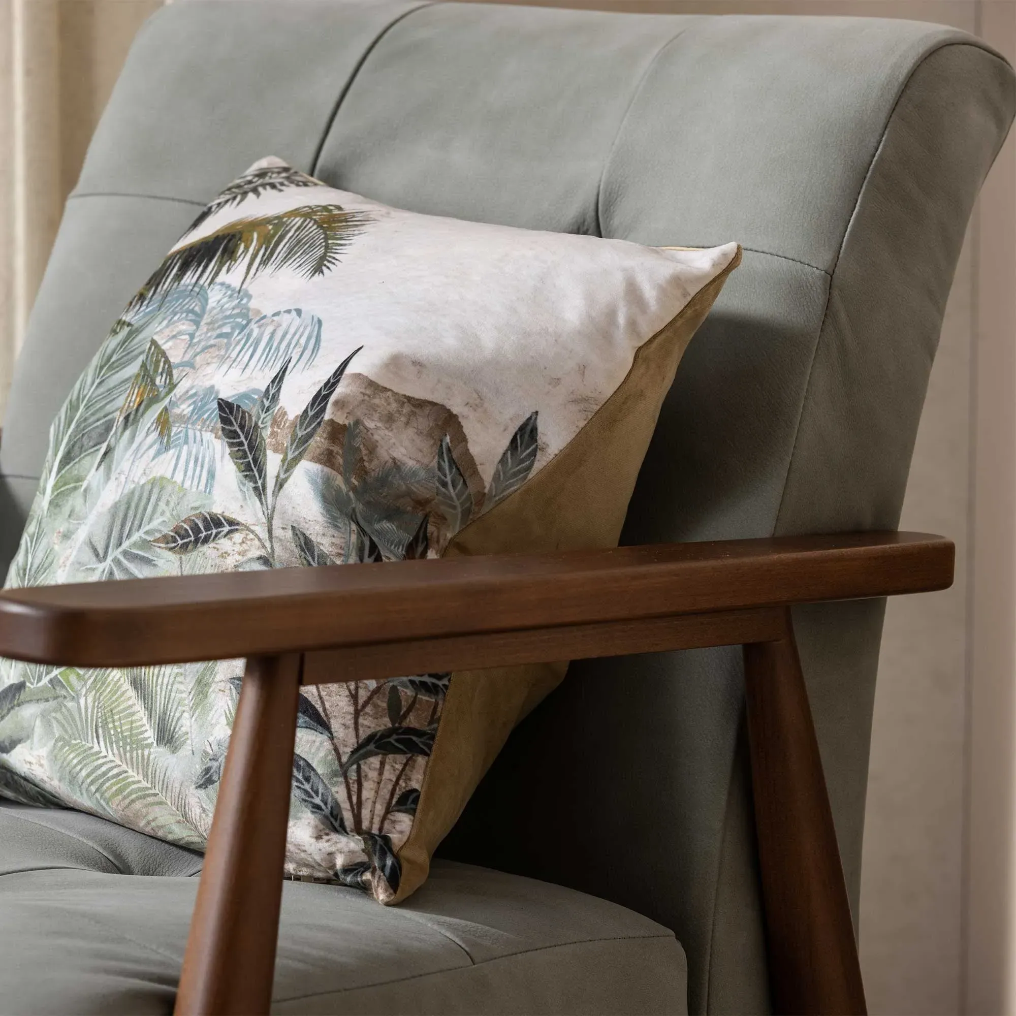 Duffy Accent Chair - Green, Leather