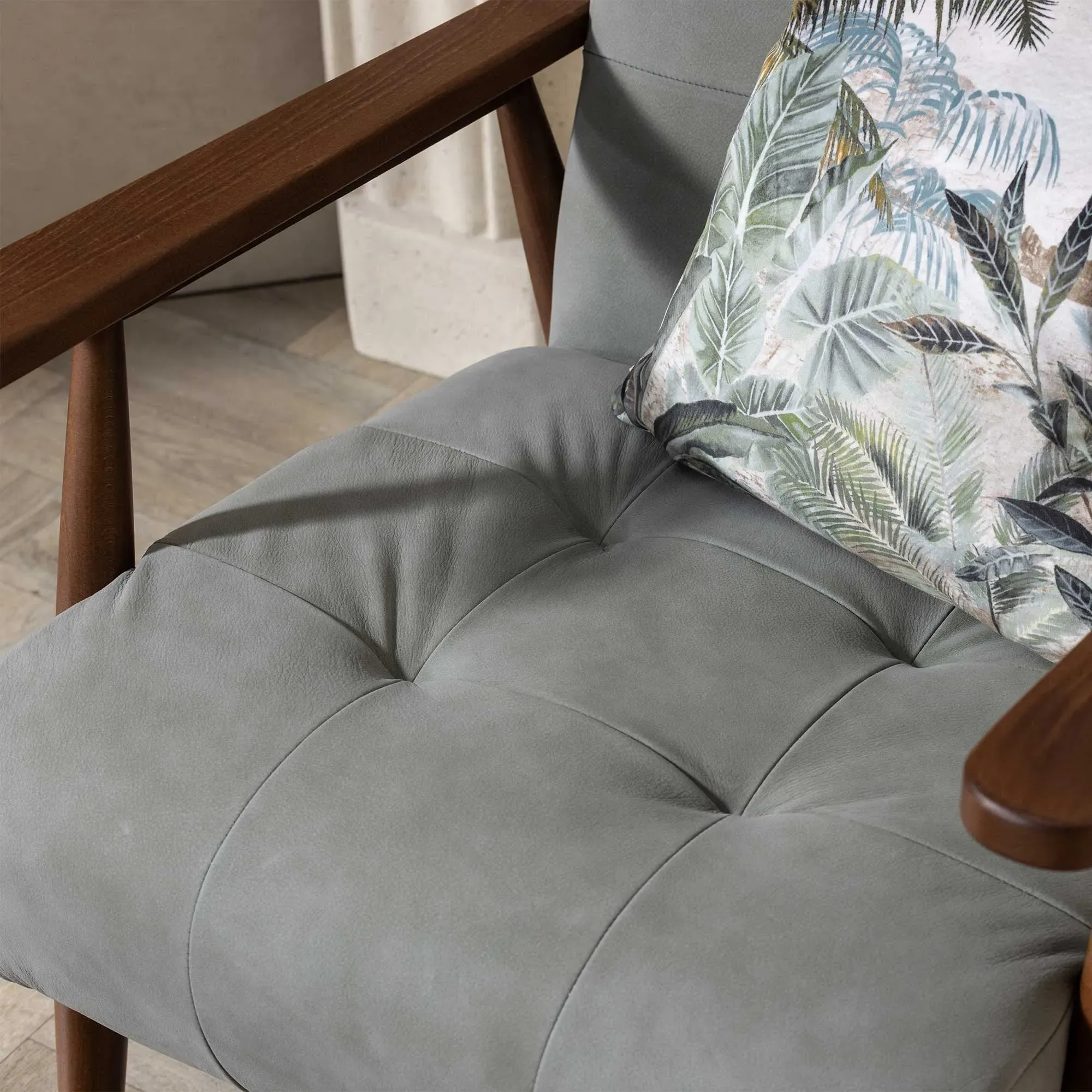 Duffy Accent Chair - Green, Leather